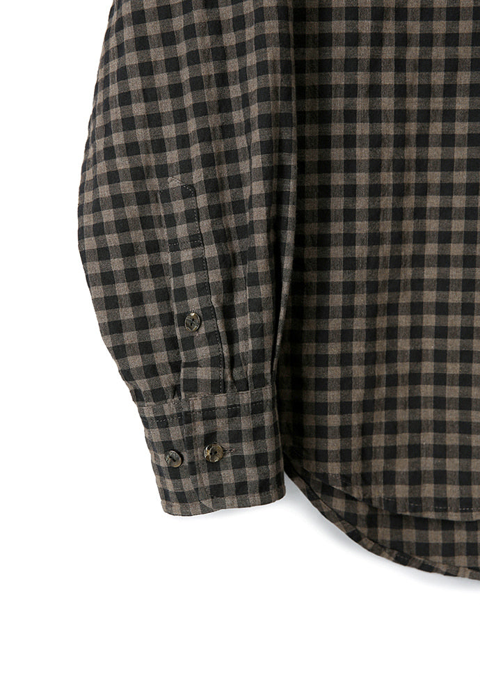 Art if acts - Gingham Check Oxford Shirt (Vintage Wood) product image 14 | TRAB K-Fashion Australia