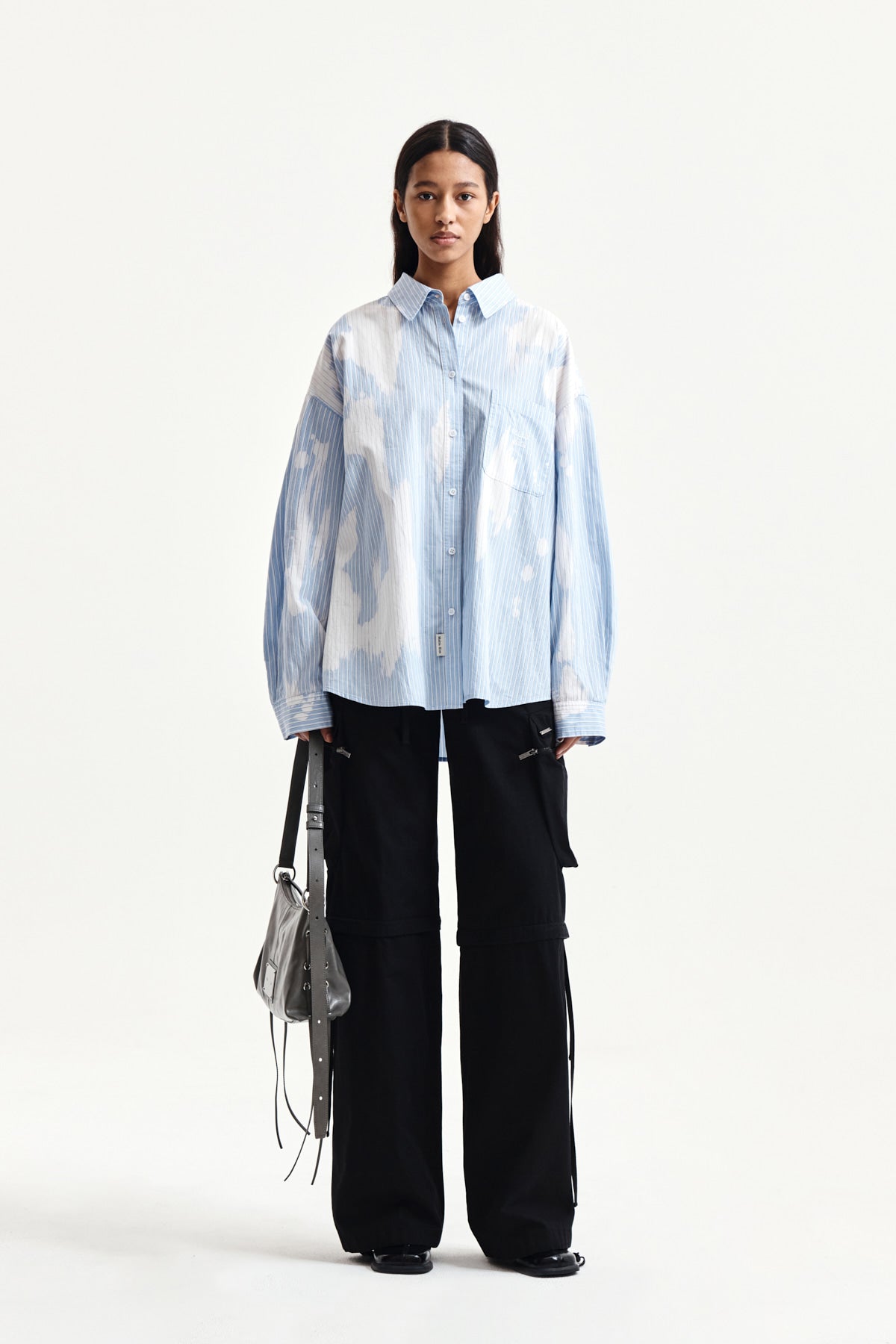 Matin Kim - Embroidery Small Logo Shirt (Light Blue) product image 8 | TRAB K-Fashion Australia