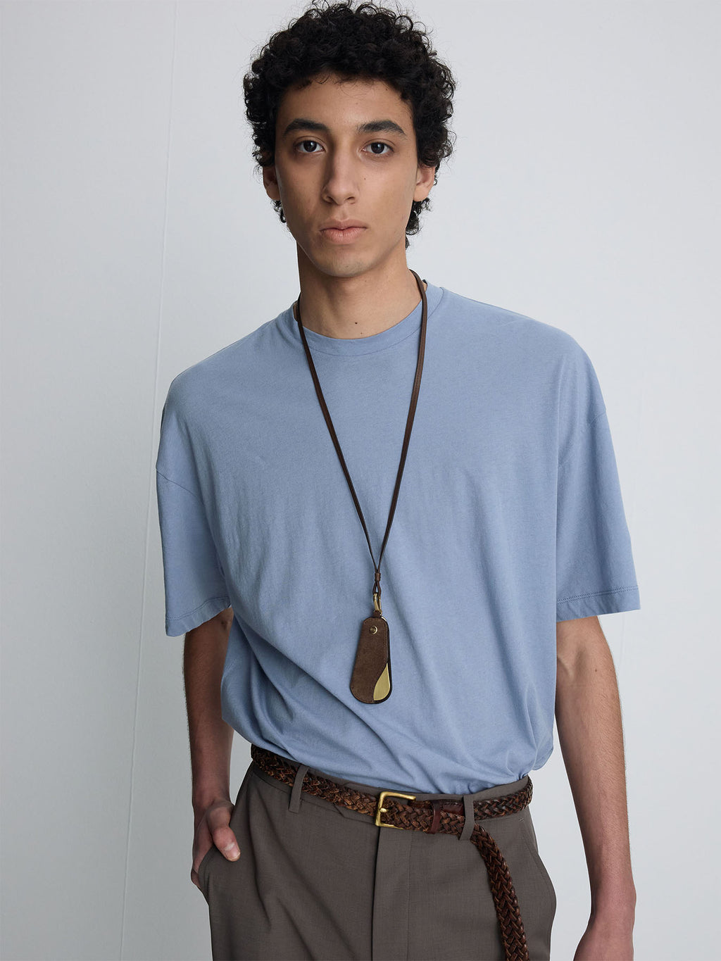 Tonywack - Cotton Cashmere Relaxed T-Shirt (Pale Blue) product image 2 | TRAB K-Fashion Australia