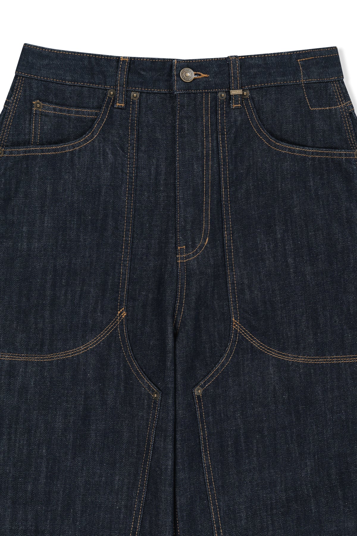 Matin Kim - Panel Stitch Denim Pants (Dark Navy) product image 3 | TRAB K-Fashion Australia
