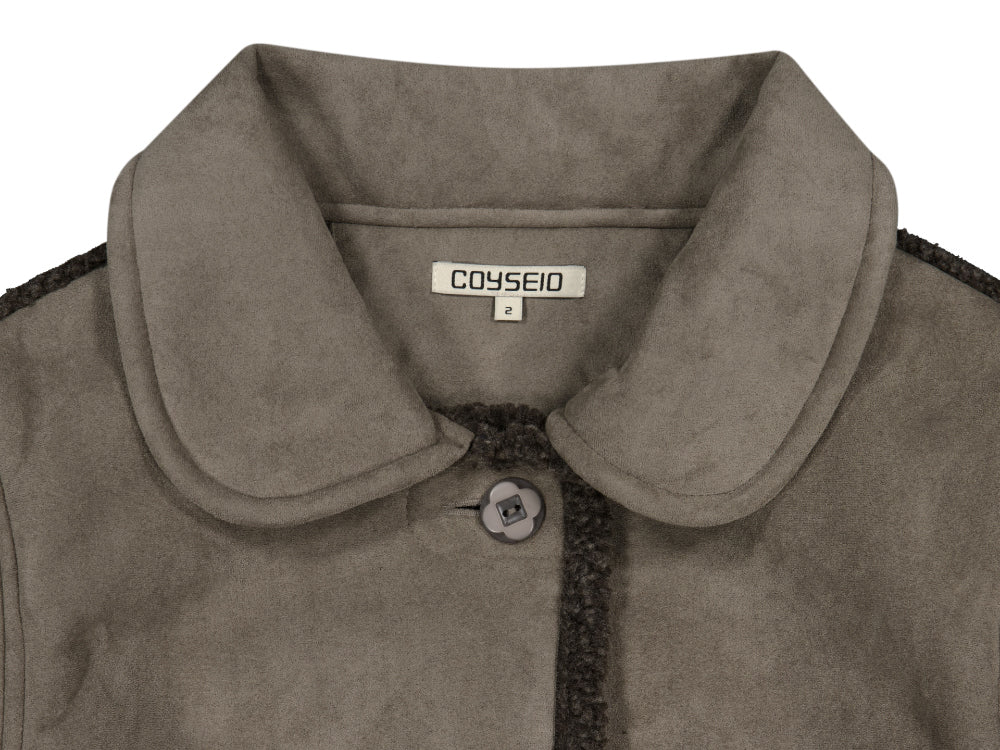 Coyseio - Round Collar Suede Jacket (Brown) product image 21 | TRAB K-Fashion Australia