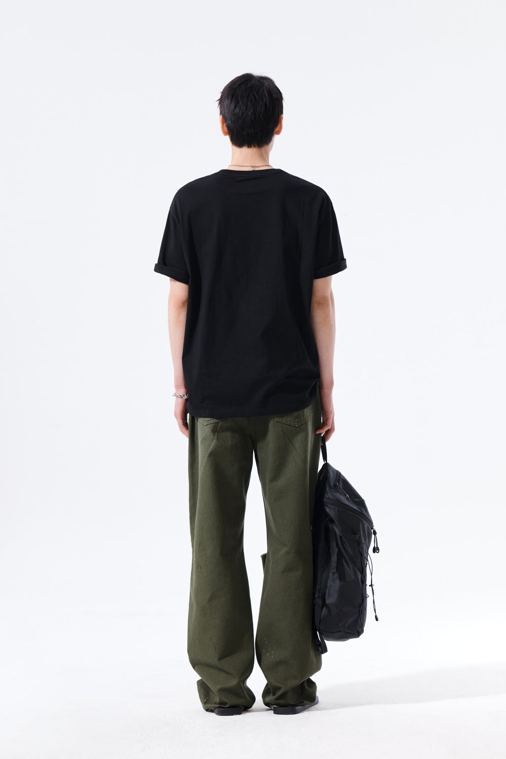 Matin Kim - Distressed Denim Pants (Khaki) product image 8 | TRAB K-Fashion Australia