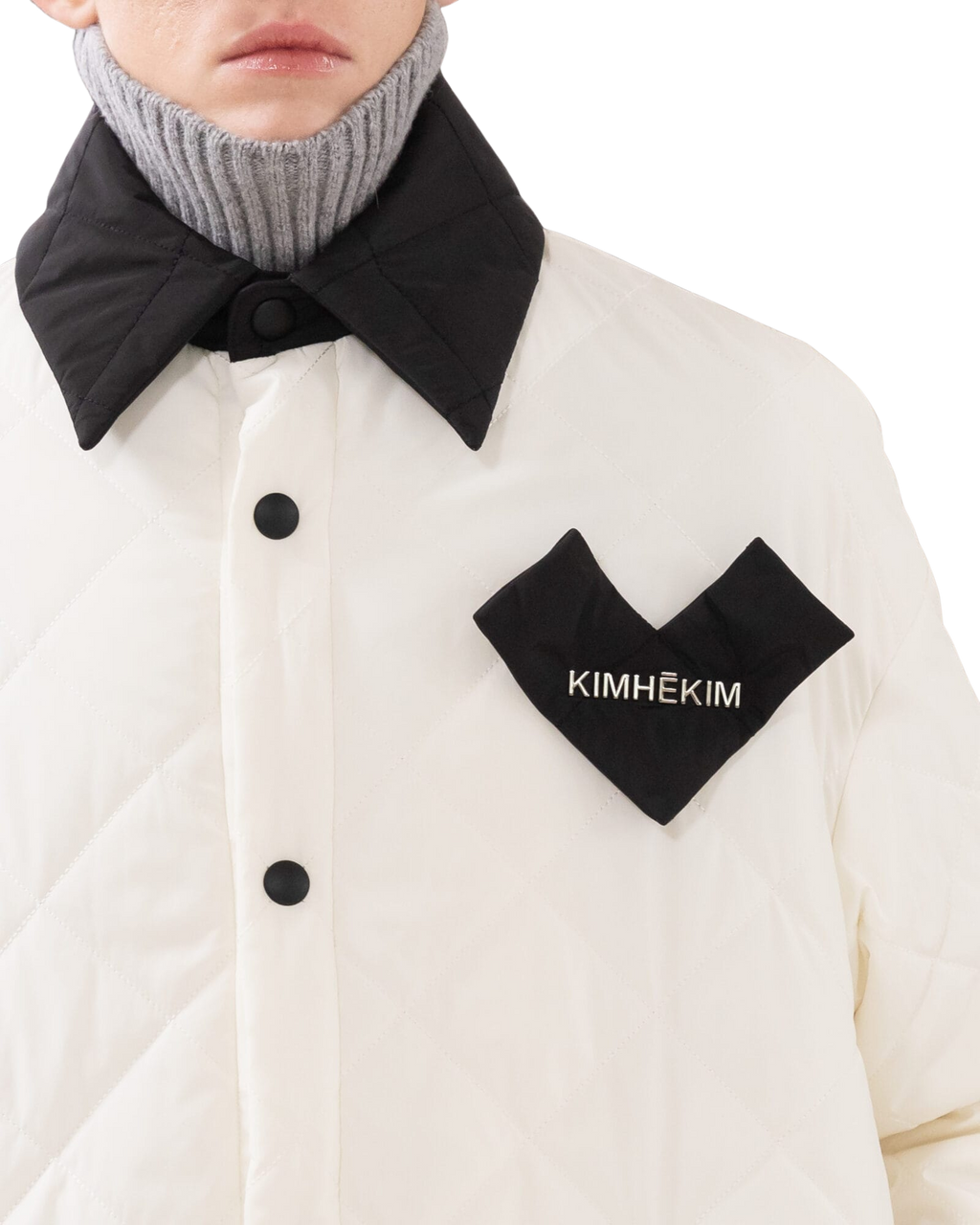 Kimhe Kim - Bi-Color Quilted Jacket (Ivory/Black) product image 4 | TRAB K-Fashion Australia