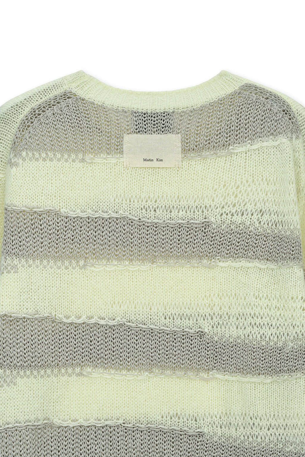 Matin Kim - Texture Block Stripe Knit Pullover (Light Yellow) product image 4 | TRAB K-Fashion Australia