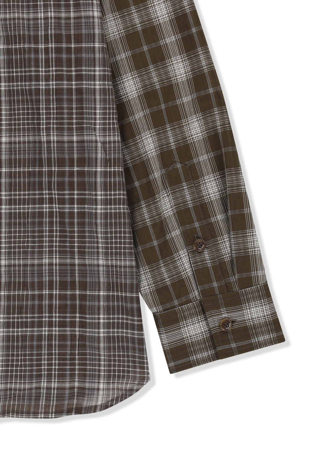 Matin Kim - Mixed Check Over Fit Shirt (Brown) product image 5 | TRAB K-Fashion Australia