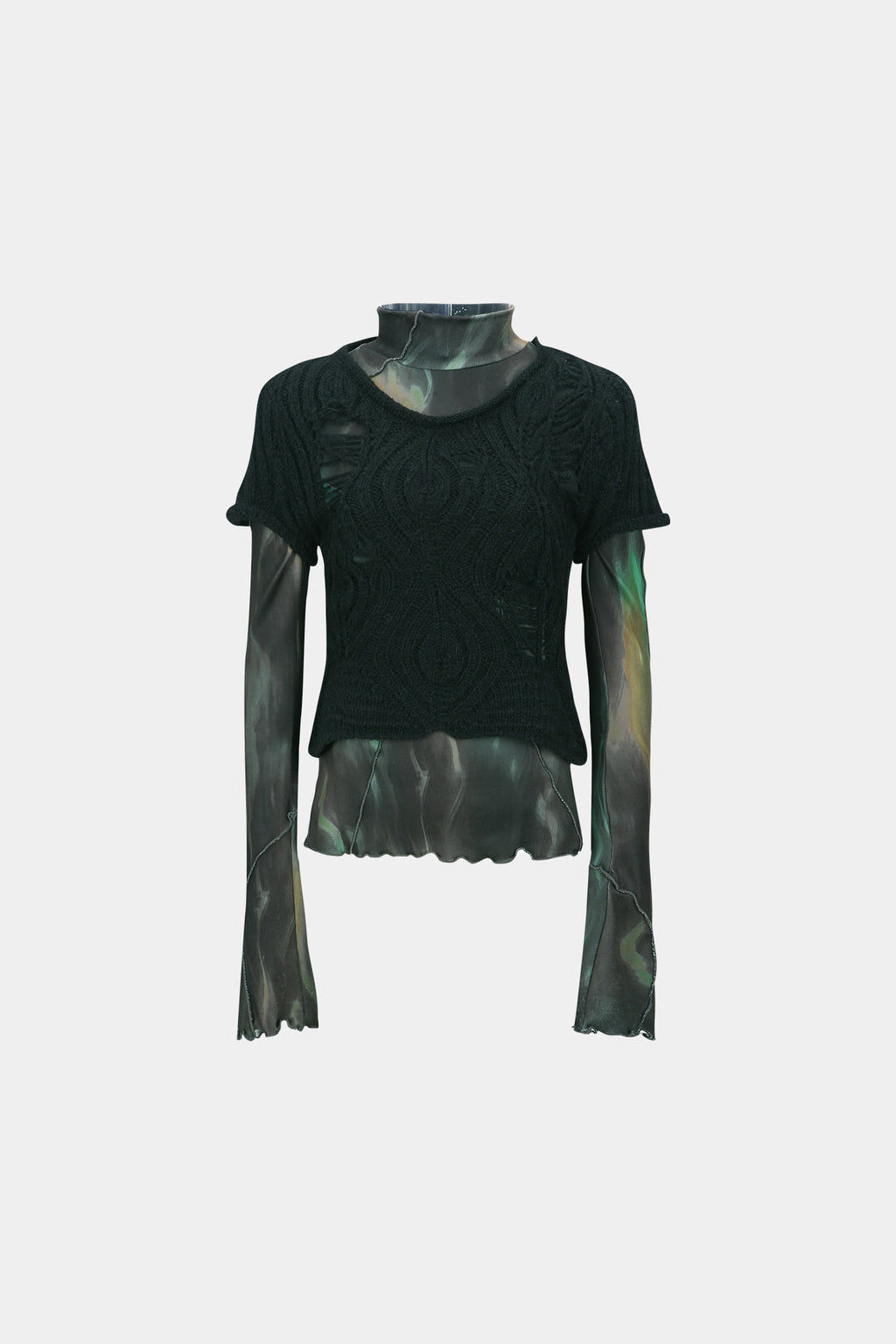 Andersson Bell - Cap Sleeve Sweater Layered Top (Black) product image 10 | TRAB K-Fashion Australia