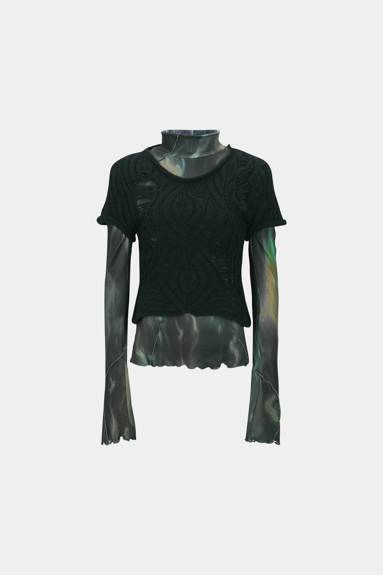 Andersson Bell - Cap Sleeve Sweater Layered Top (Black) product image 10 | TRAB K-Fashion Australia