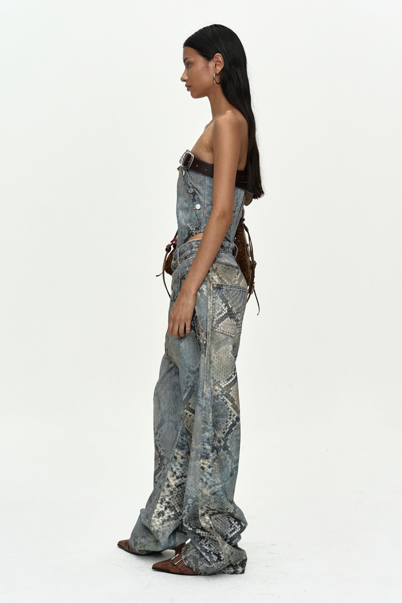 Andersson Bell - Python Fade Denim Printed Twist Bustier (Blue) product image 3 | TRAB K-Fashion Australia