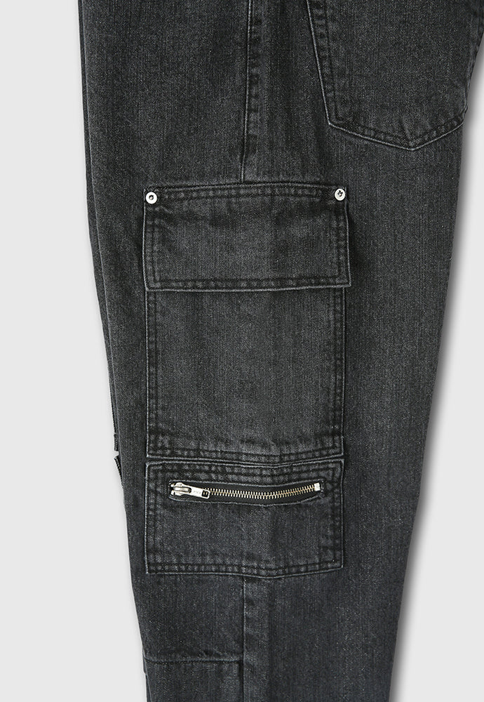 Tonywack - Relaxed Cut Denim Cargo Jeans (Faded Black) product image 13 | TRAB K-Fashion Australia