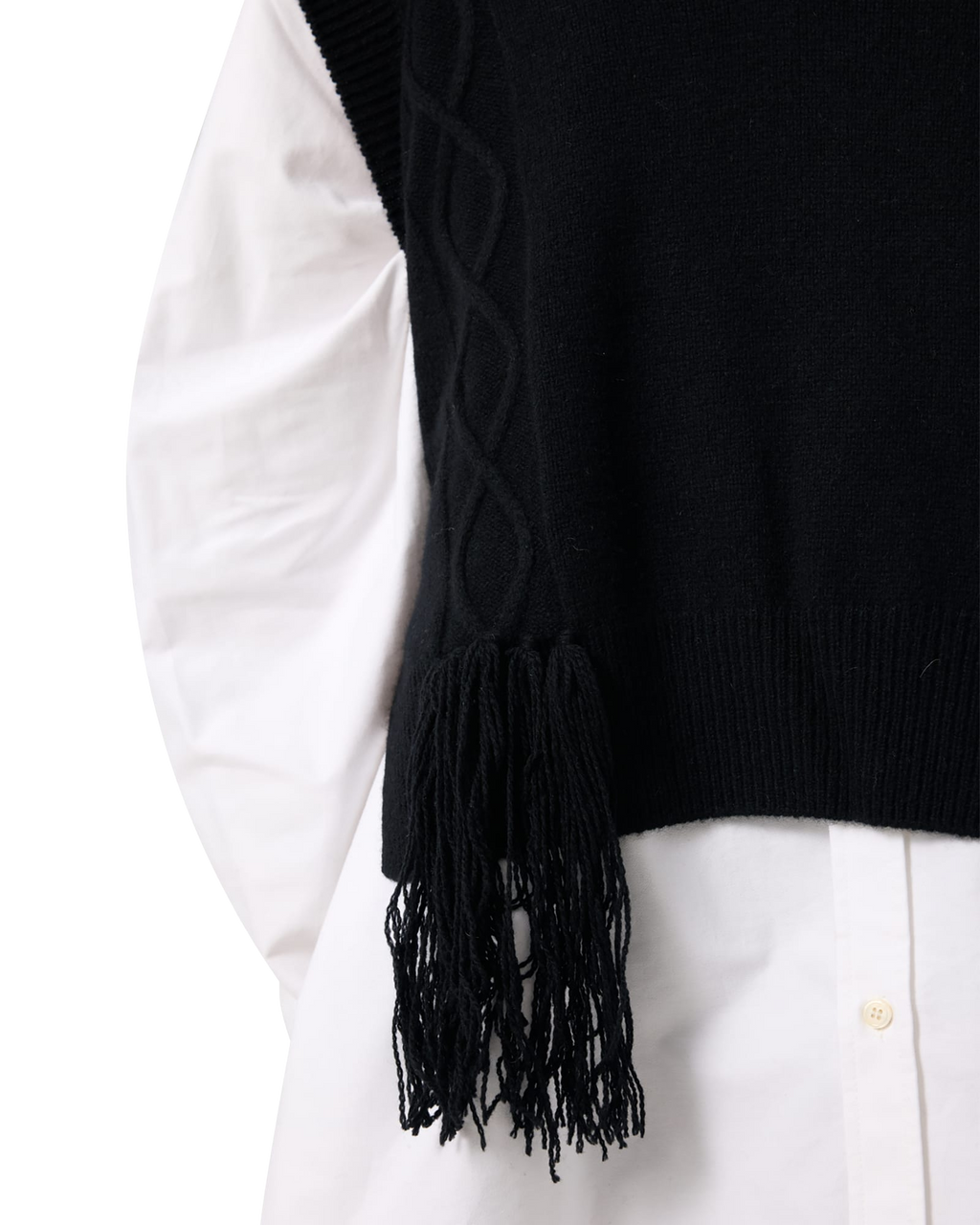 Kimhe Kim - Fringed Knit Vest (Black) product image 19 | TRAB K-Fashion Australia