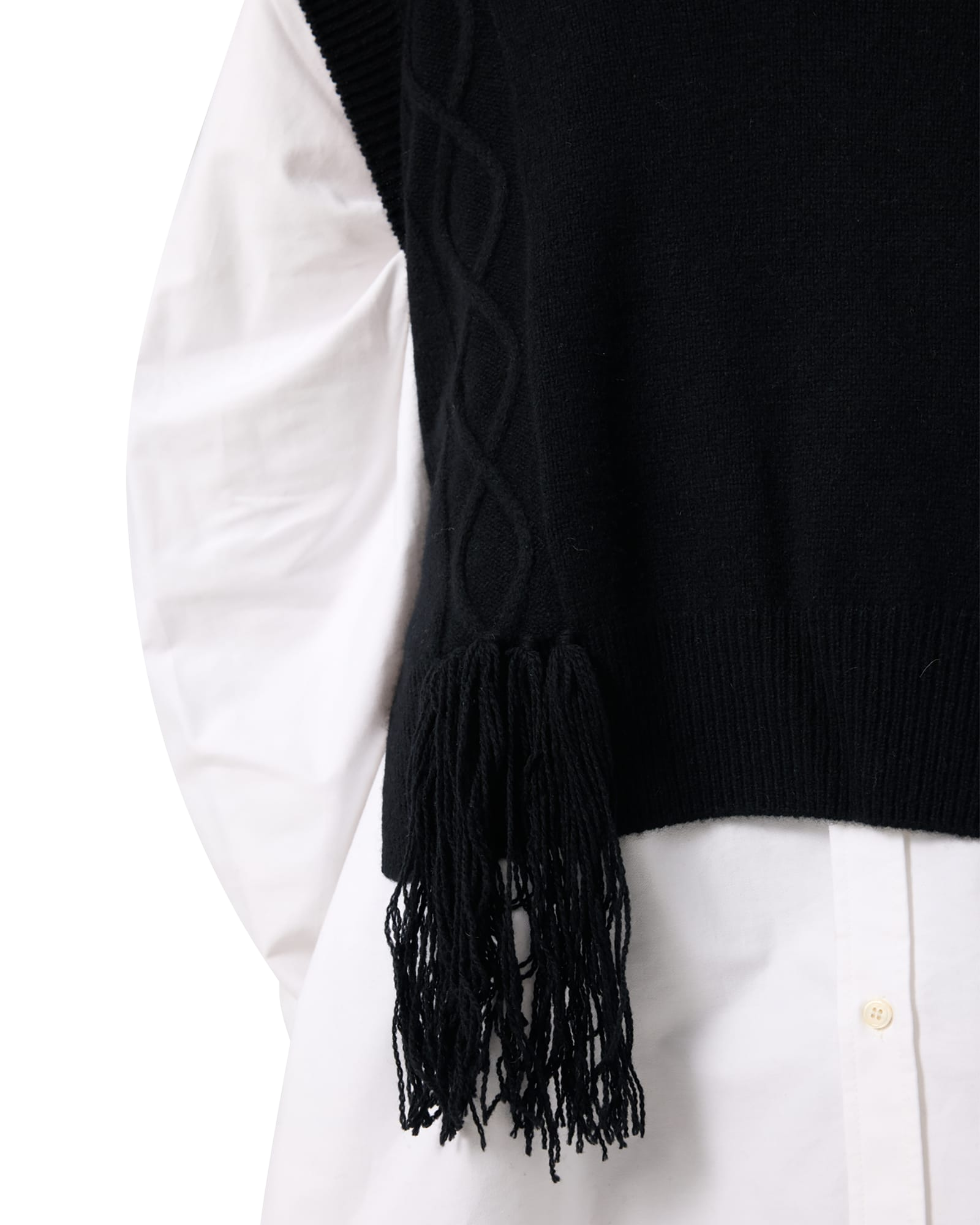 Kimhe Kim - Fringed Knit Vest (Black) product image 19 | TRAB K-Fashion Australia