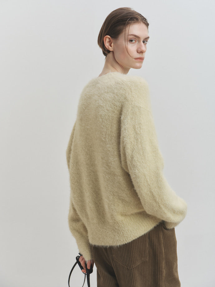 Tonywack - Faux Fur Crew-Neck Top (Ivory) product image 3 | TRAB K-Fashion Australia