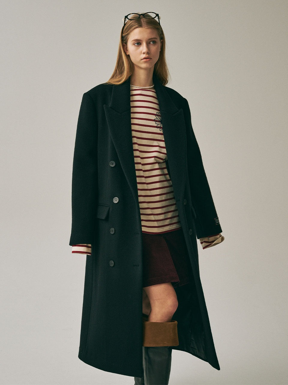 Mardi Mercredi - Wool Classic Double Breasted Coat (Black) product image 1 | TRAB K-Fashion Australia