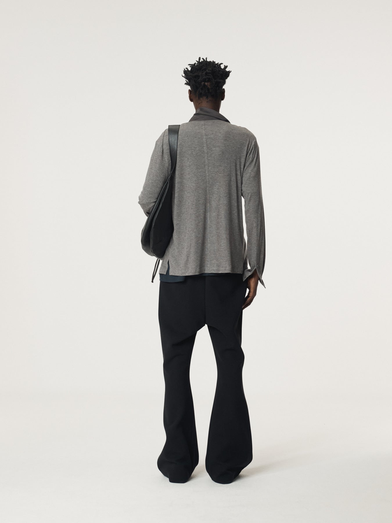 Recto - Slim Fit Jersey Shirt (Melange Grey) product image 4 | TRAB K-Fashion Australia