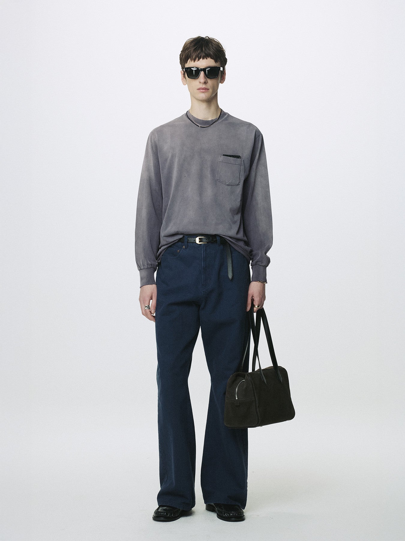 Tonywack - Garment Dyed Long Sleeve Crew (Smoke Grey) product image 2 | TRAB K-Fashion Australia