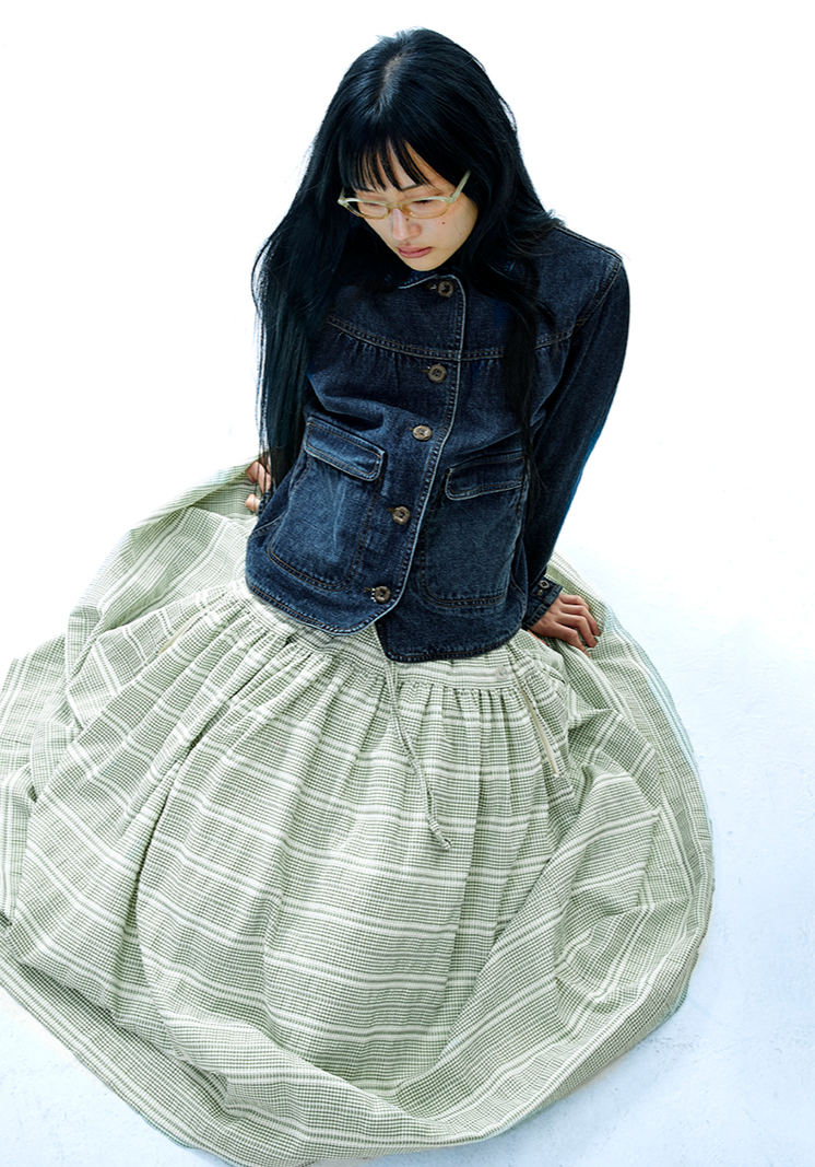 Coyseio - Wide Shirring Skirt (Light Green) product image 2 | TRAB K-Fashion Australia