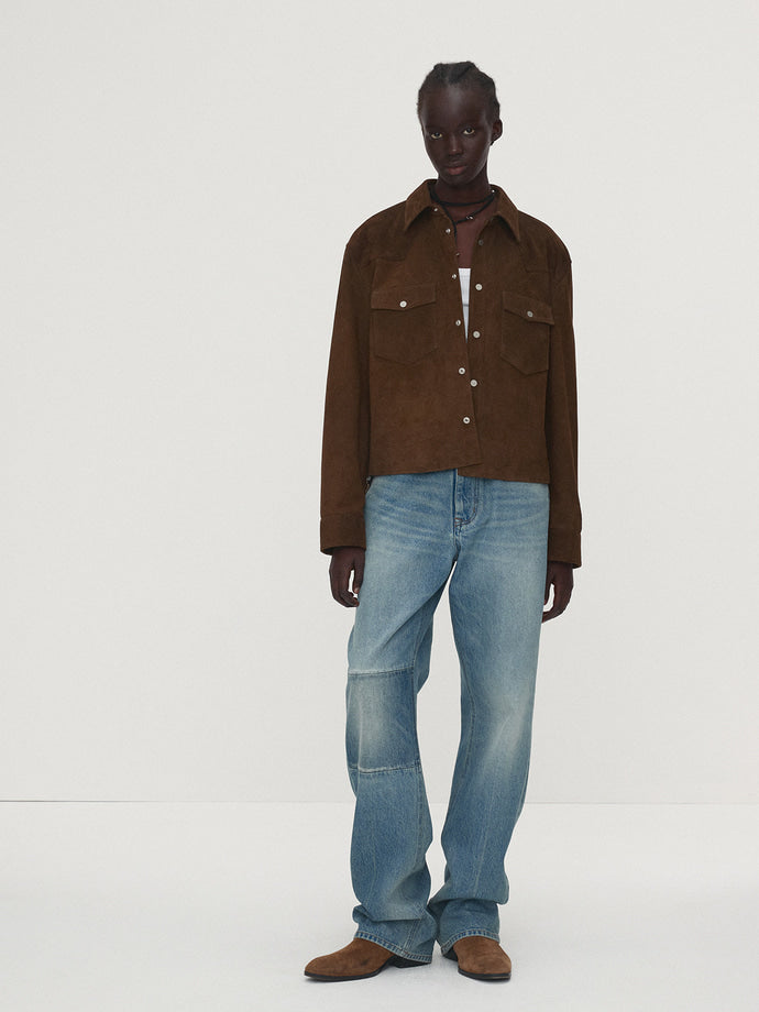 Tonywack - Straight-Leg Knee Panel Denim Jeans (Washed Vintage Light Blue) product image 1 | TRAB K-Fashion Australia