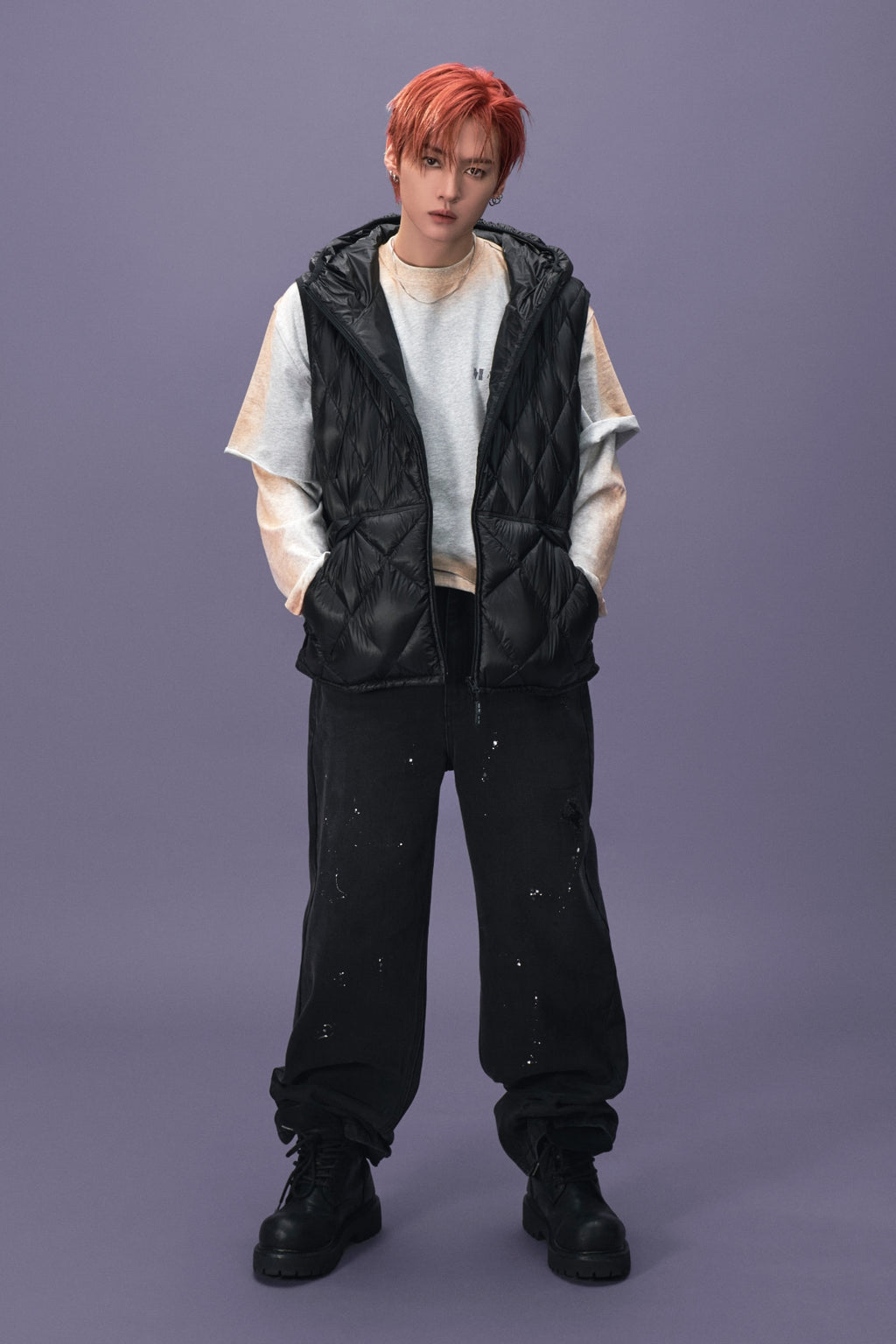 Matin Kim - Paint Splatter Denim Pants (Black) product image 1 | TRAB K-Fashion Australia