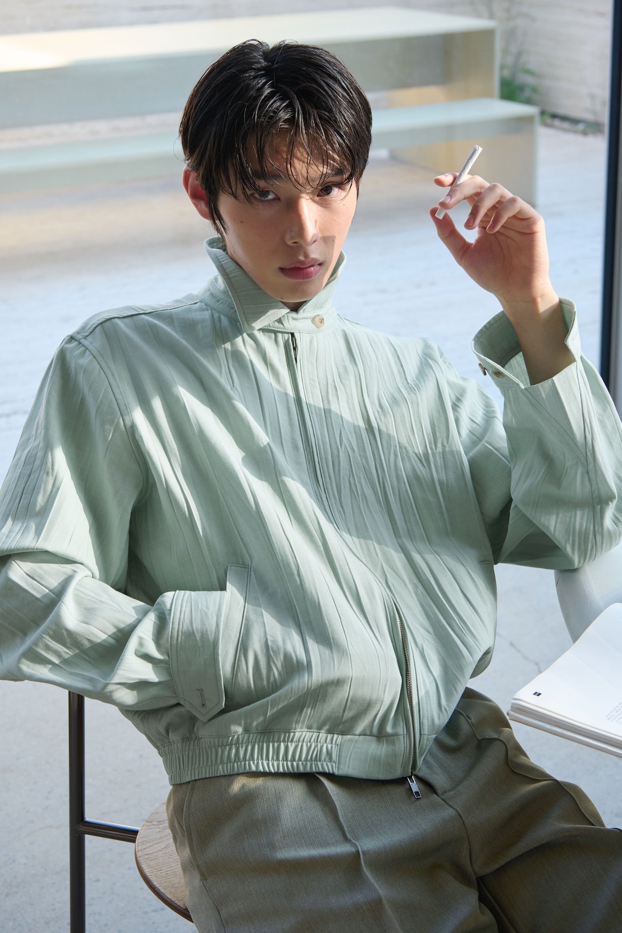 STU - Pleats Swing Jacket (Pale Mint) product image 15 | TRAB K-Fashion Australia
