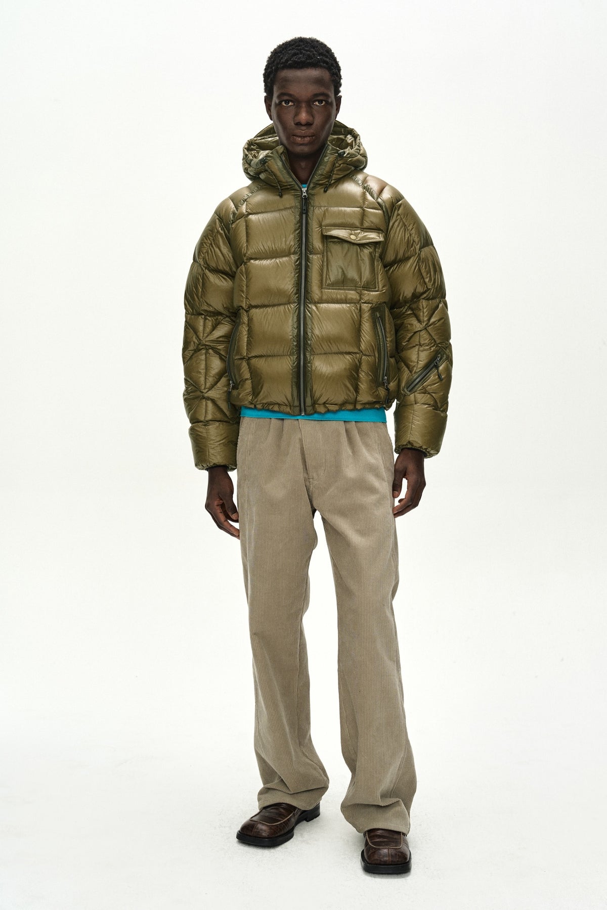 Andersson Bell - Unisex Torino Lightweight Down Jacket (Olive) product image 2 | TRAB K-Fashion Australia
