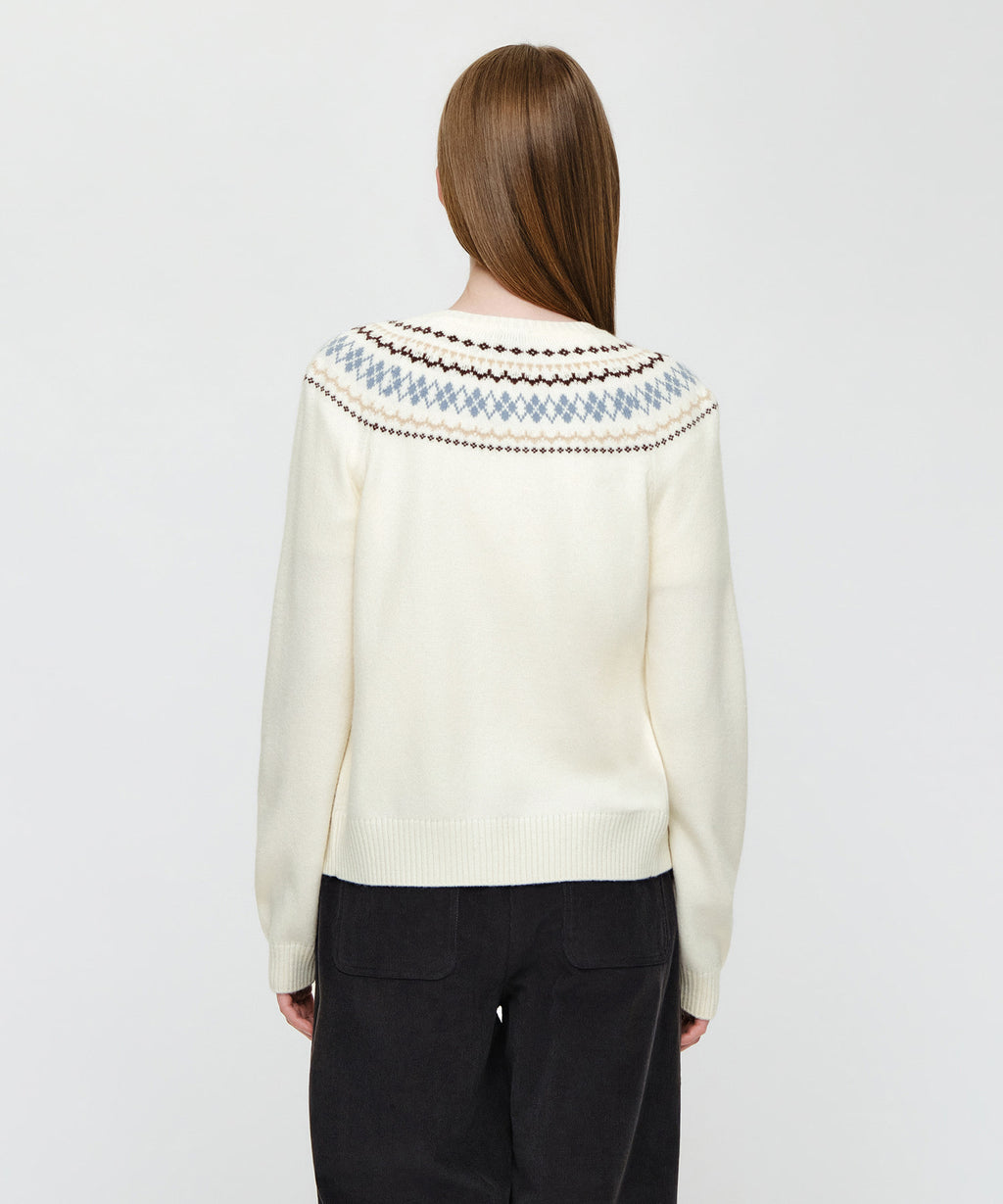 Marithe & Francois Girbaud - Small Classic Logo Nordic Cardigan Set Up (Ivory) product image 3 | TRAB K-Fashion Australia