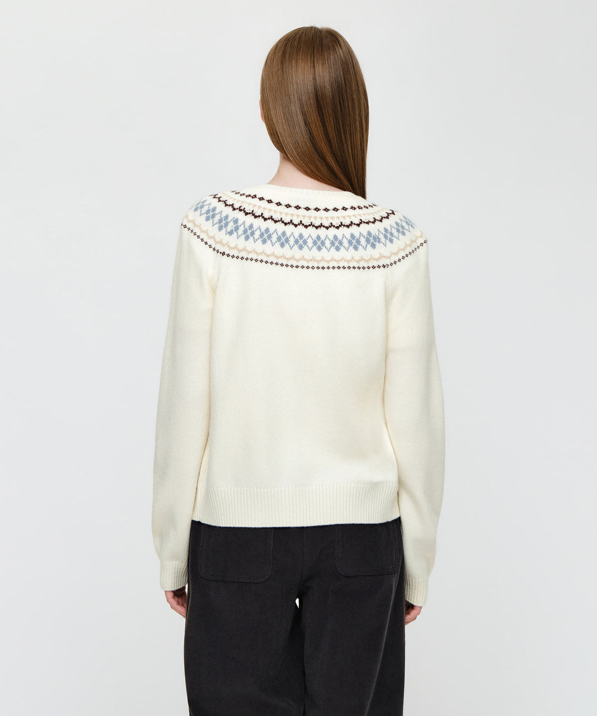 Marithe & Francois Girbaud - Small Classic Logo Nordic Cardigan Set Up (Ivory) product image 3 | TRAB K-Fashion Australia