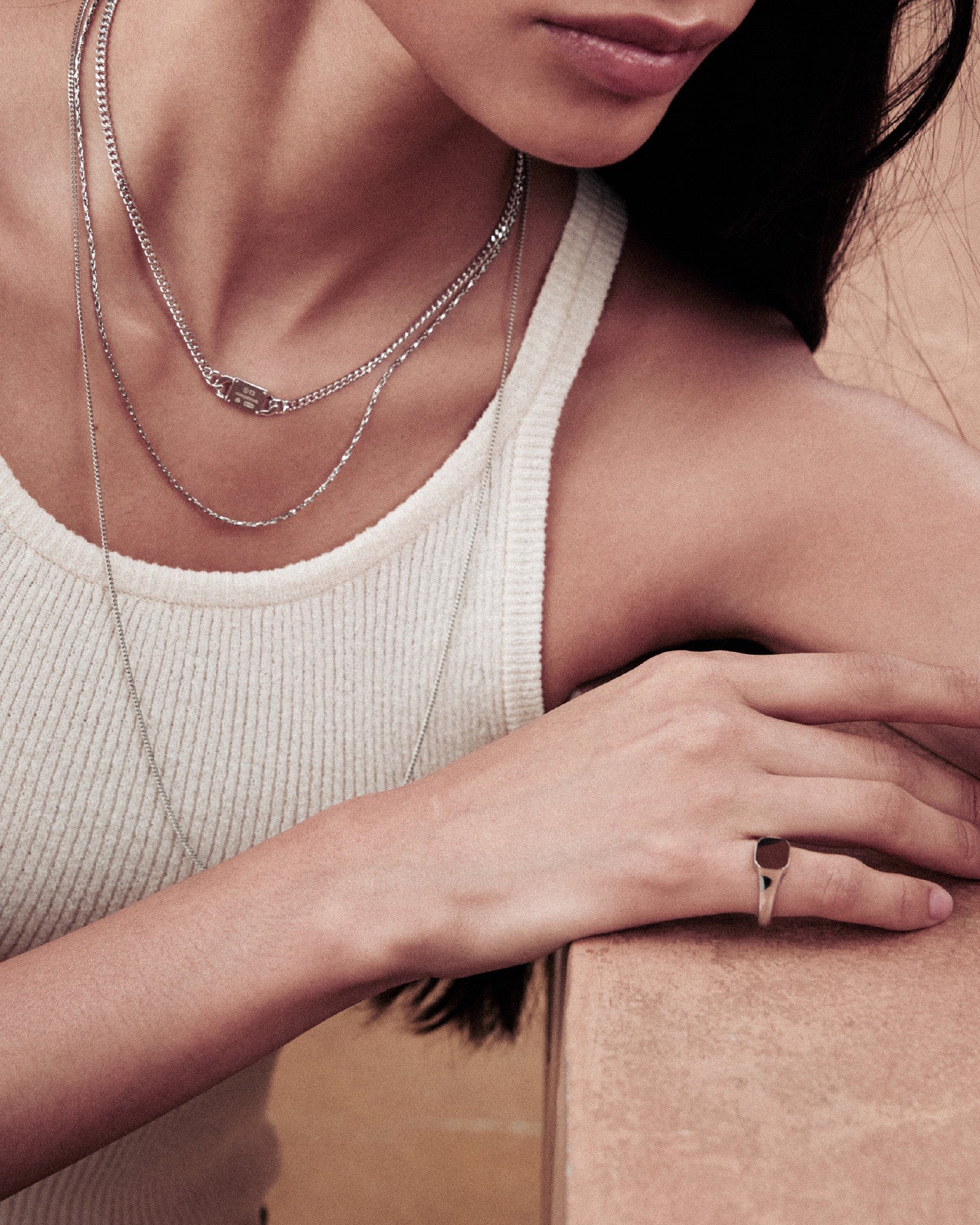Numbering - Square Signet Pinky Ring #8523 product image 2 | TRAB K-Fashion Australia