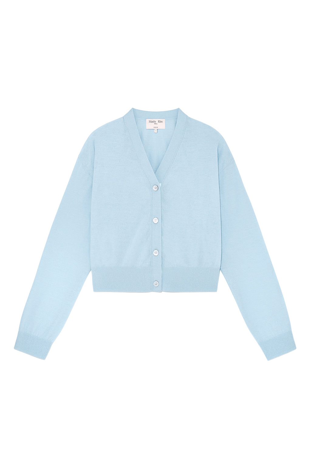 Matin Kim - Back Logo See Through Cardigan (Sky) product image 1 | TRAB K-Fashion Australia