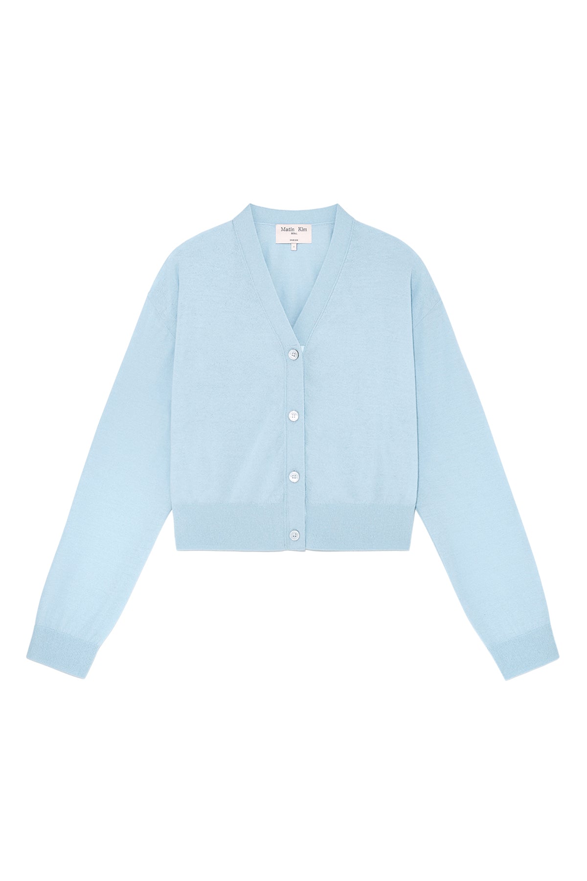 Matin Kim - Back Logo See Through Cardigan (Sky) product image 1 | TRAB K-Fashion Australia