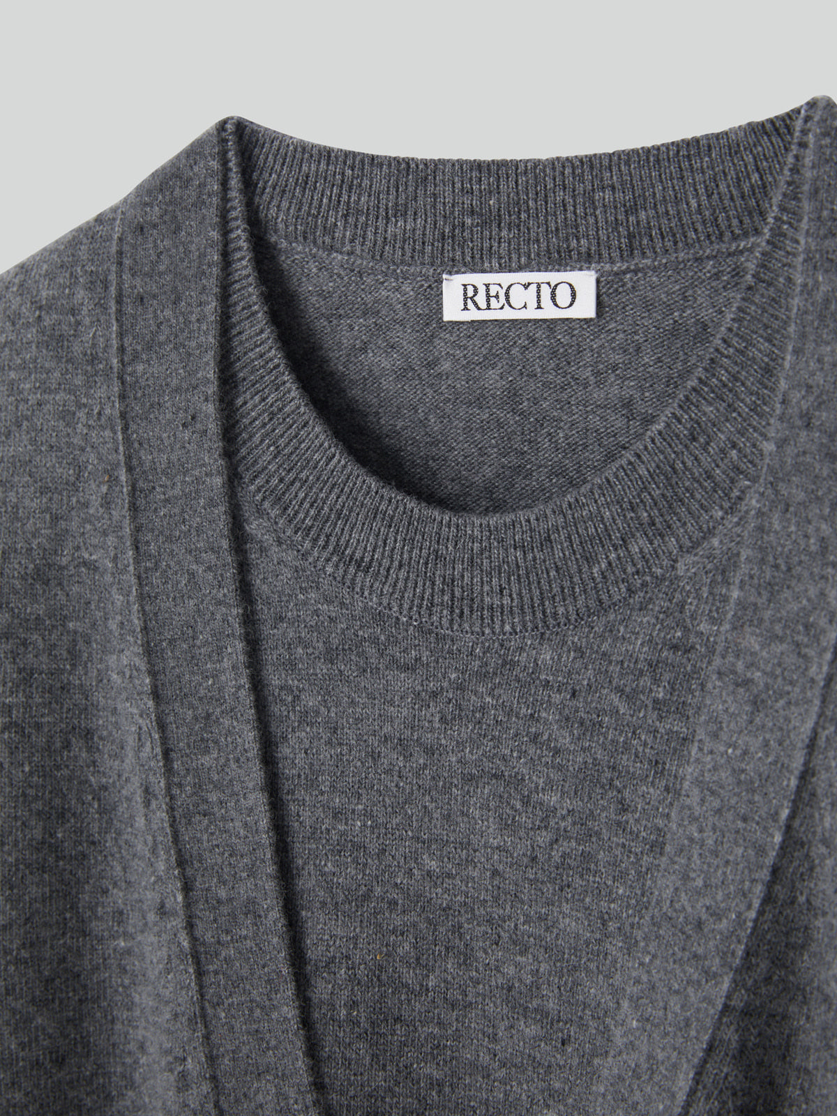 Recto - Layered Cardigan Knit Top (Melange Grey) product image 14 | TRAB K-Fashion Australia