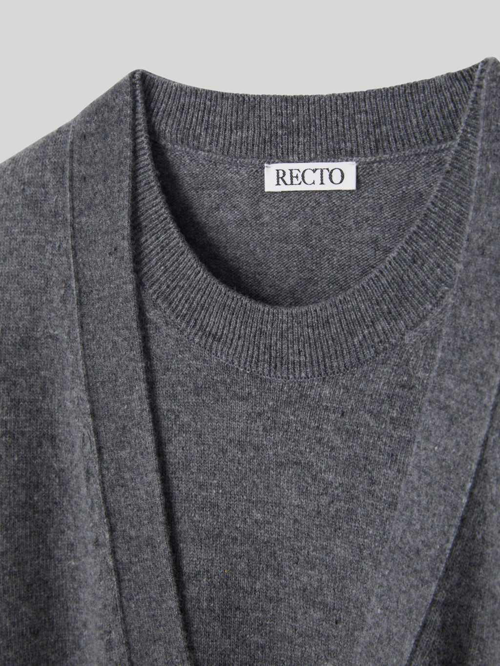 Recto - Layered Cardigan Knit Top (Melange Grey) product image 14 | TRAB K-Fashion Australia