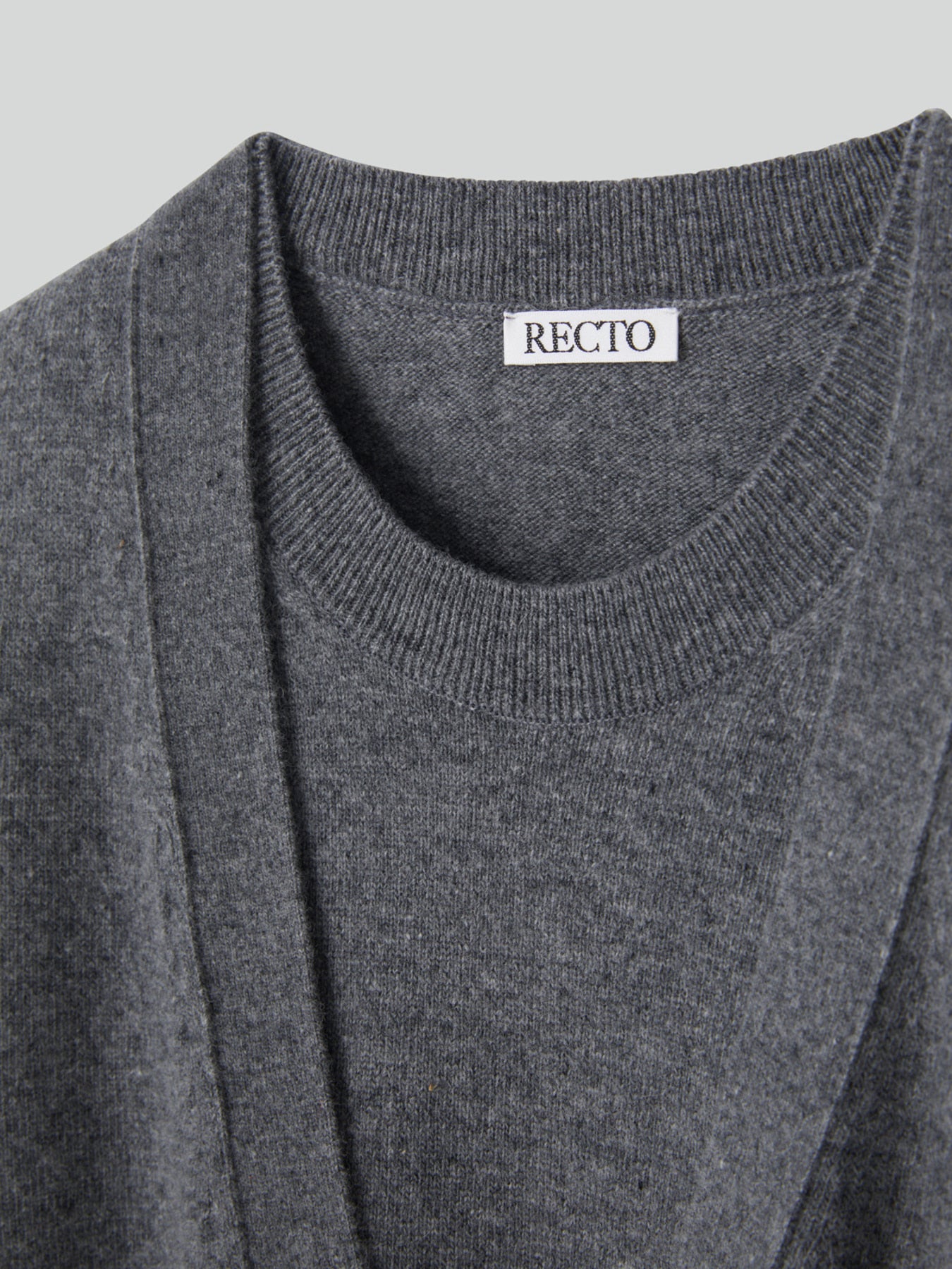 Recto - Layered Cardigan Knit Top (Melange Grey) product image 14 | TRAB K-Fashion Australia