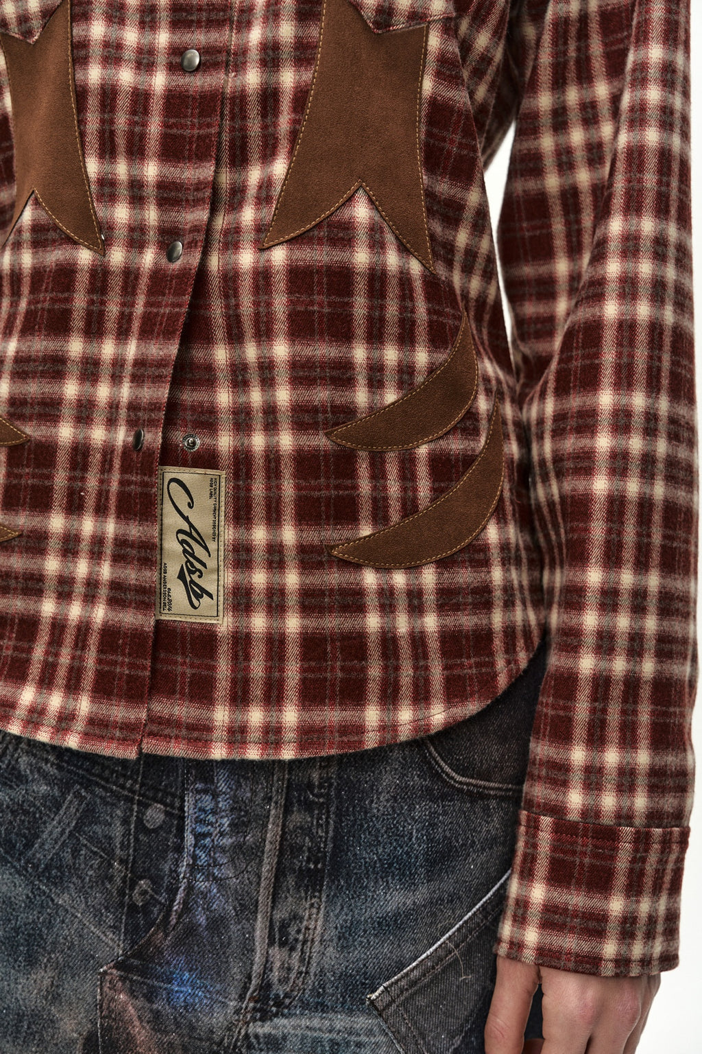 Andersson Bell - Checkered Western Patched Shirt (red) (Red) product image 7 | TRAB K-Fashion Australia