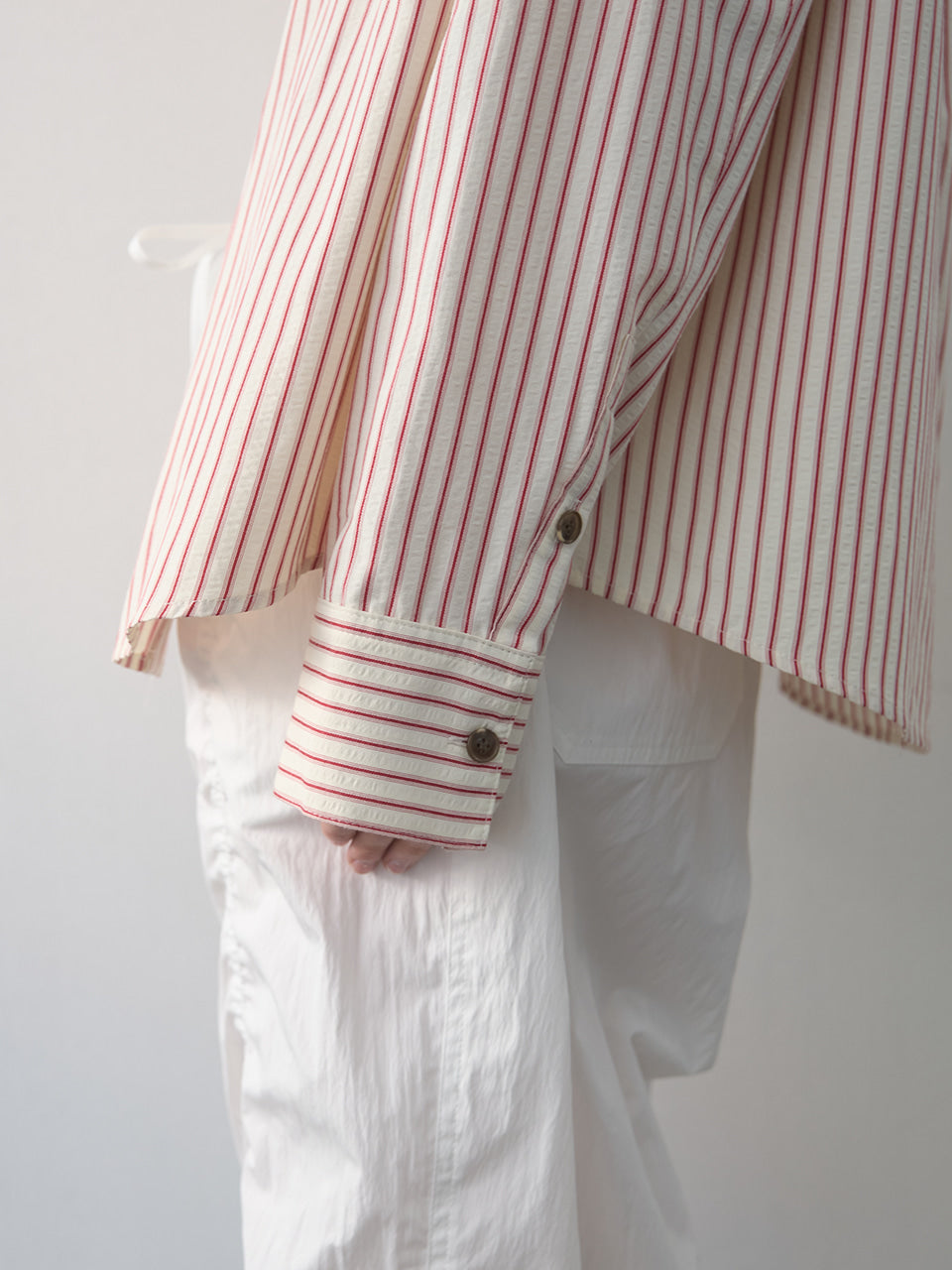 Kijun - Stripe Shirt Red Stripe product image 4 | TRAB K-Fashion Australia