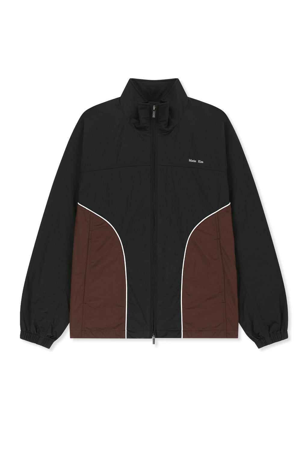Matin Kim - Contrast Trim Track Zip Up (Black) product image 1 | TRAB K-Fashion Australia