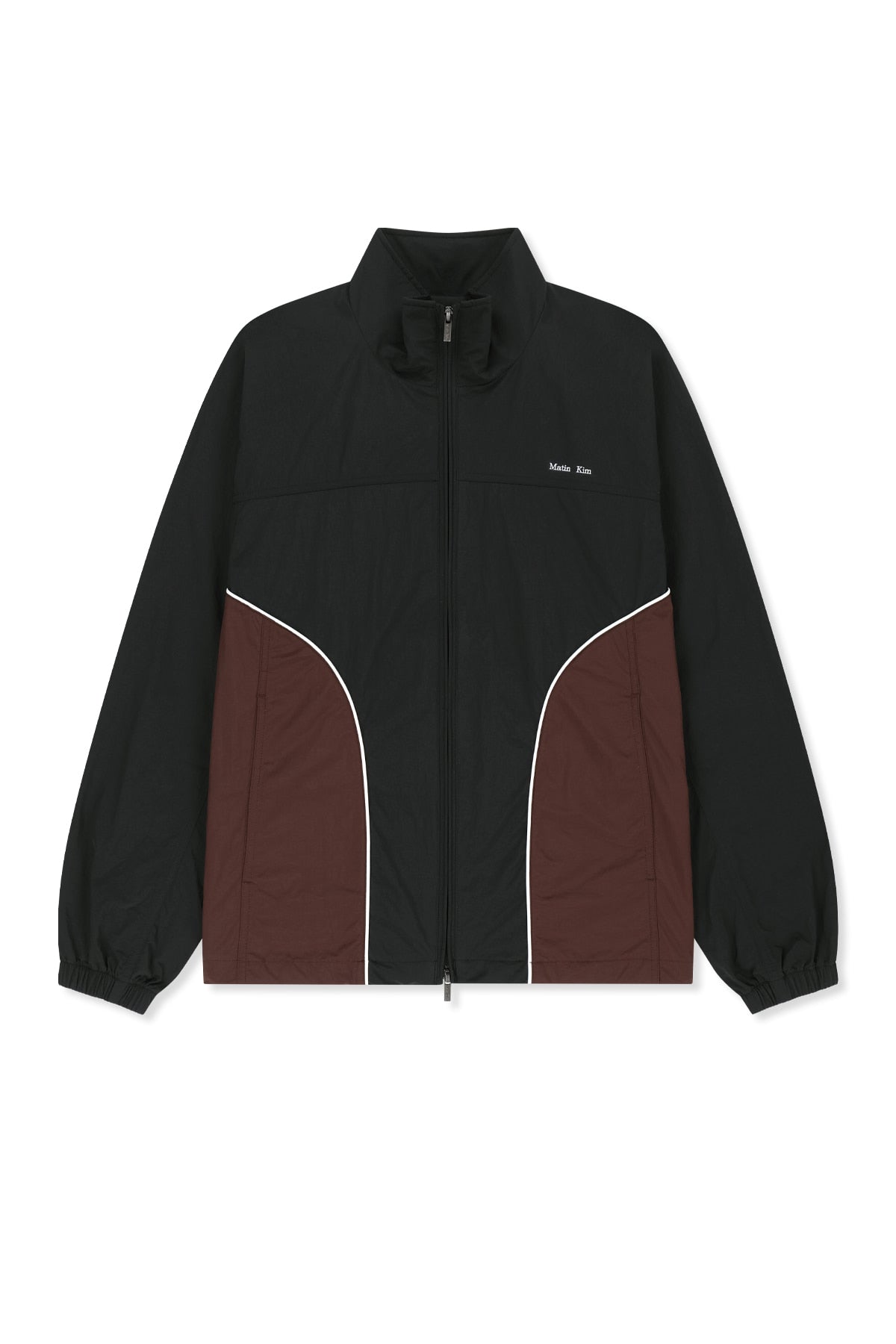 Matin Kim - Contrast Trim Track Zip Up (Black) product image 1 | TRAB K-Fashion Australia