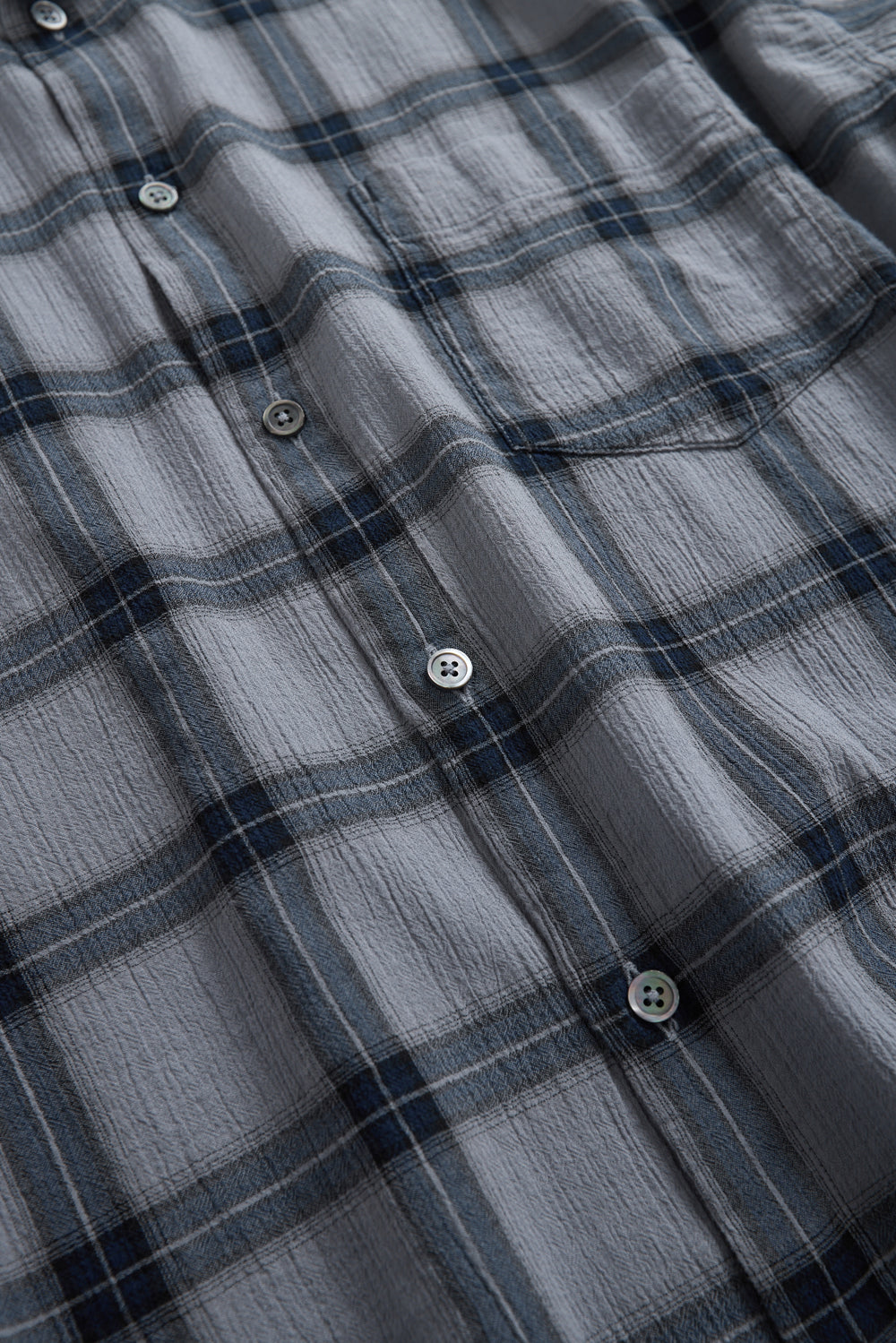 Hatchingroom - Classic Shirt Over Dyed Check (Blue Grey) product image 5 | TRAB K-Fashion Australia