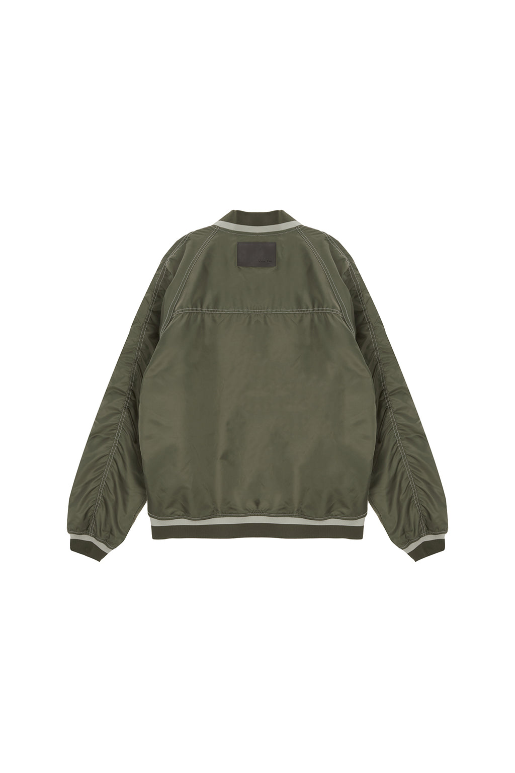 Matin Kim - Raglan Stitch Varsity Jumper (Khaki) product image 2 | TRAB K-Fashion Australia