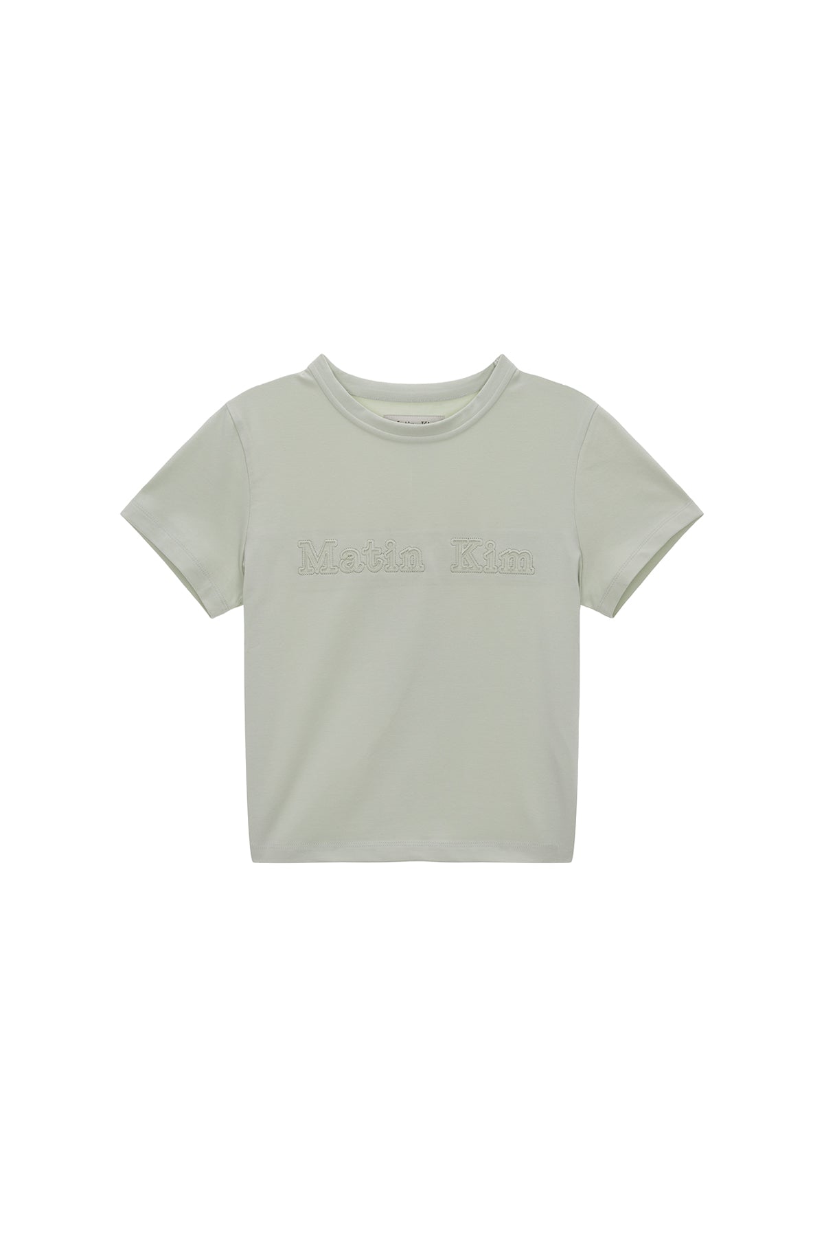 Matin Kim - Matin Reverse Patch Logo Crop Top (Light Khaki) product image 1 | TRAB K-Fashion Australia