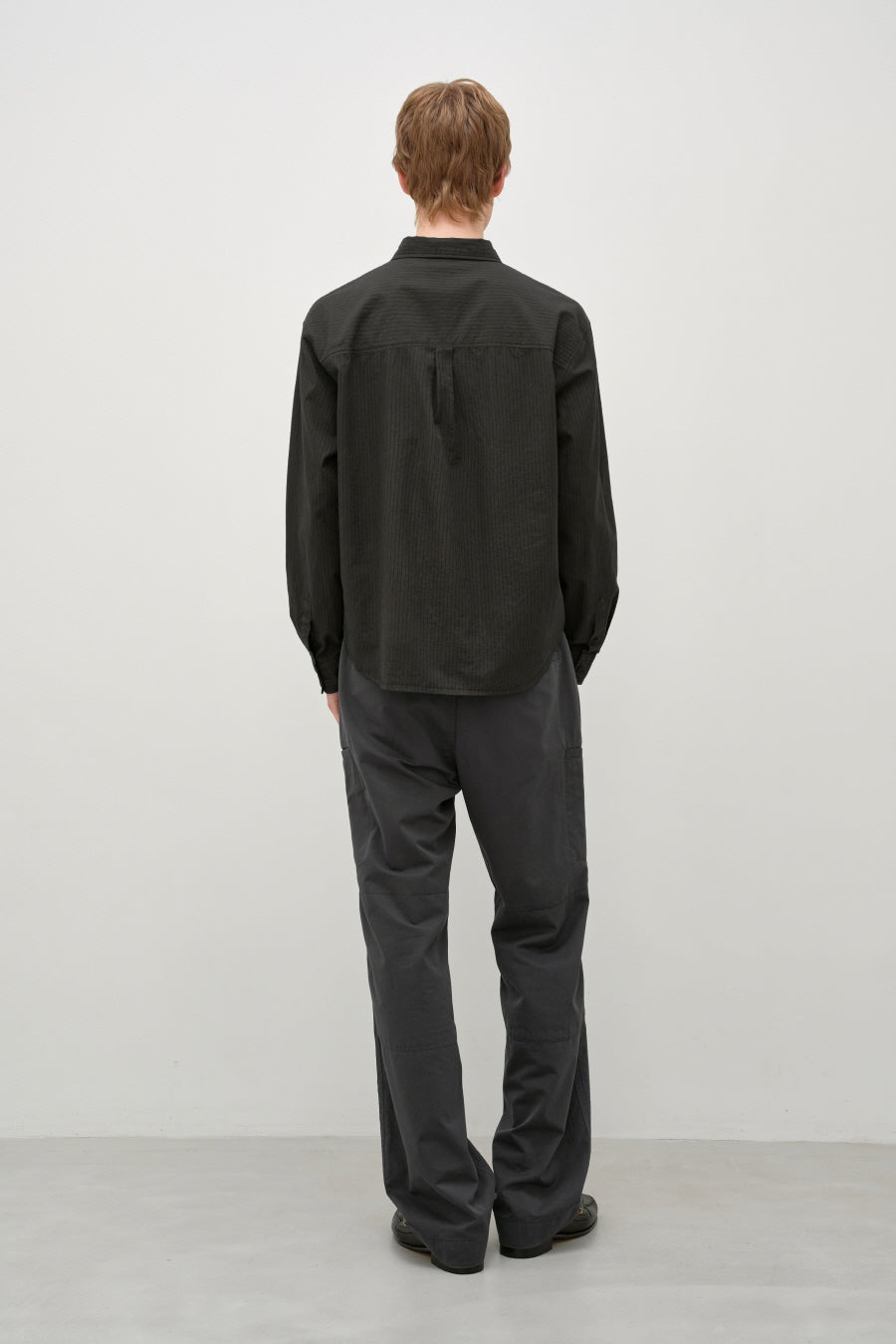 Insilence - Garment-dyed Striped Shirt (Brown) product image 6 | TRAB K-Fashion Australia