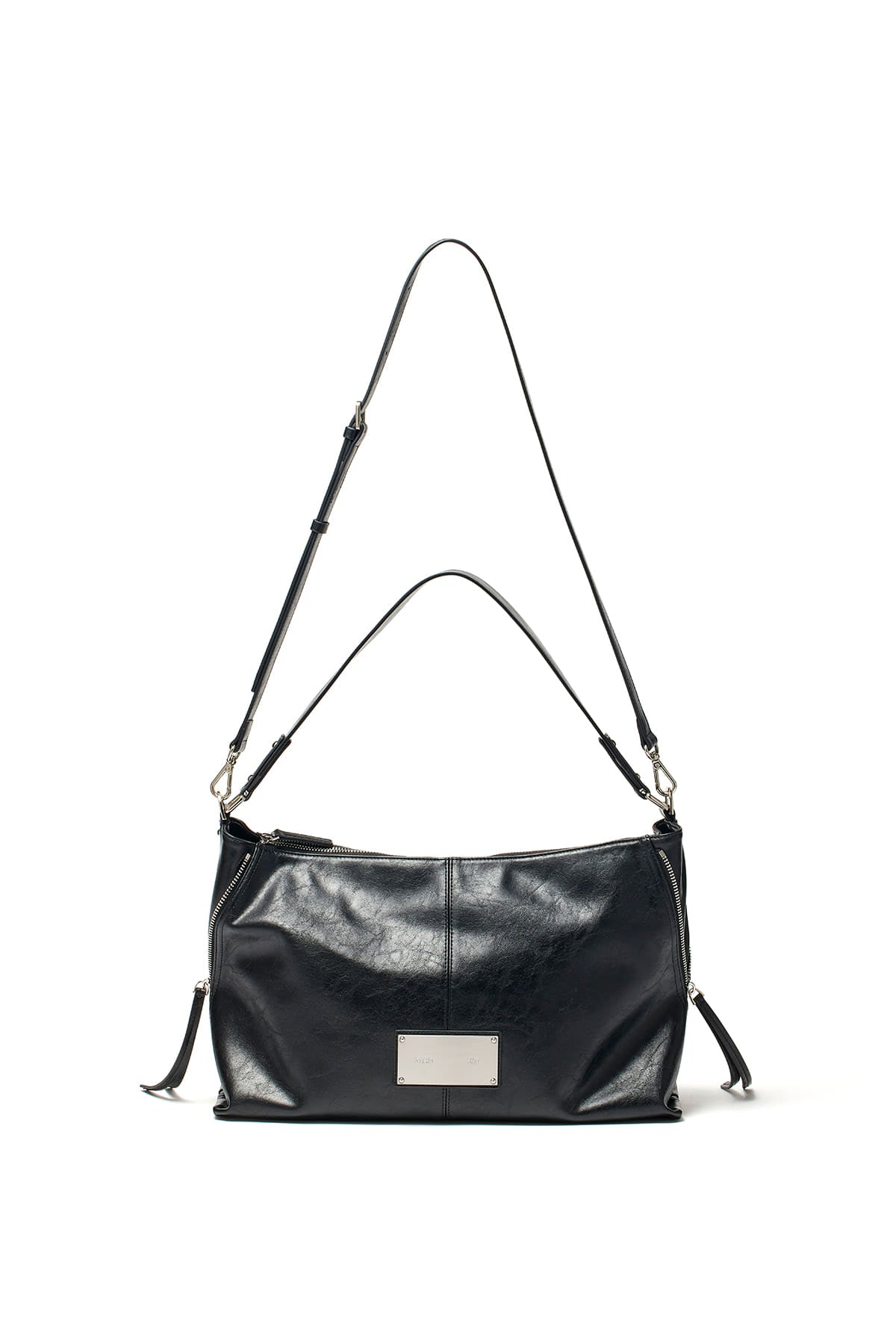 Matin Kim - Side Zipper Shoulder Bag (Black) product image 3 | TRAB K-Fashion Australia