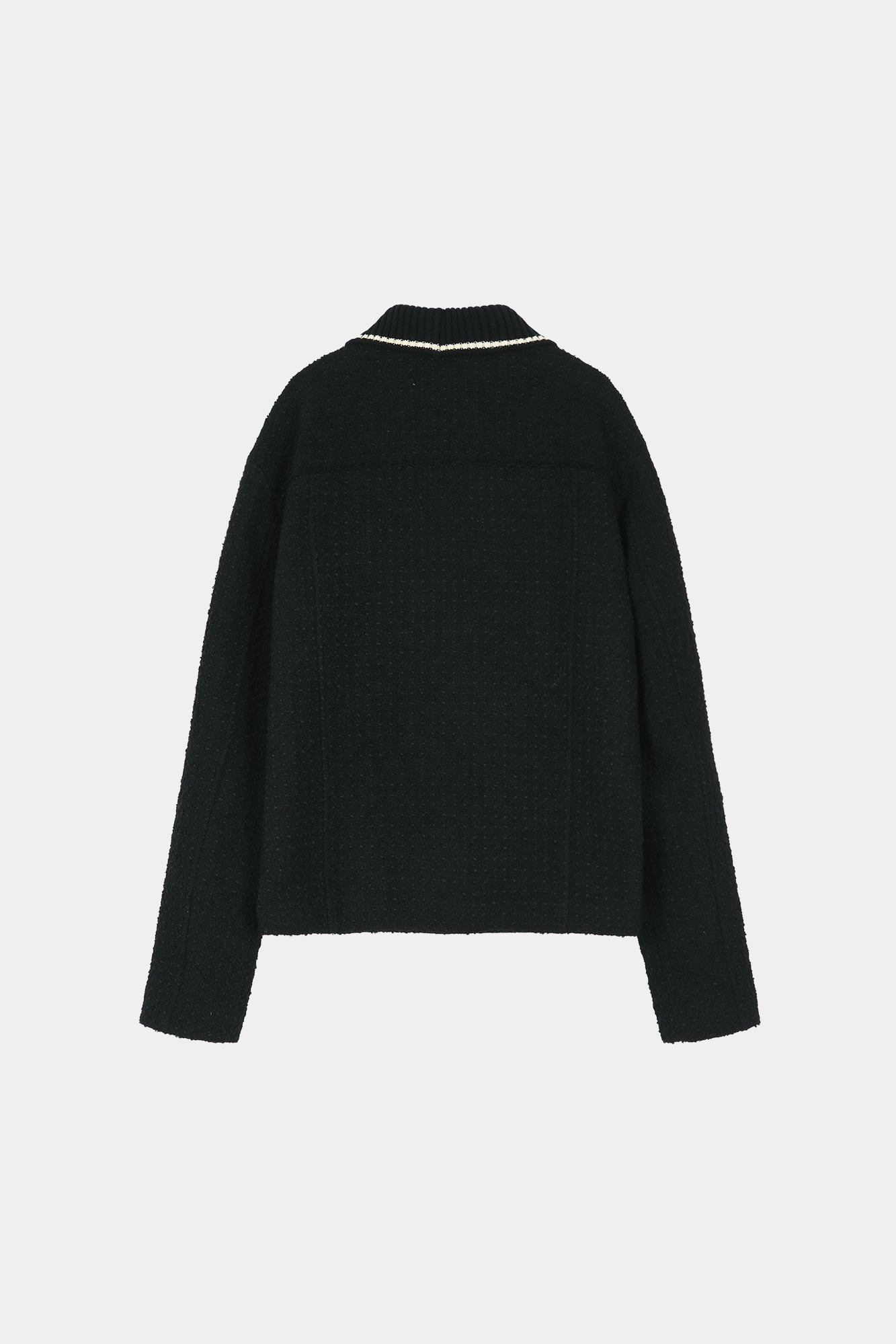 Andersson Bell - Knit Collar Tweed Cardigan (black) (Black) product image 9 | TRAB K-Fashion Australia