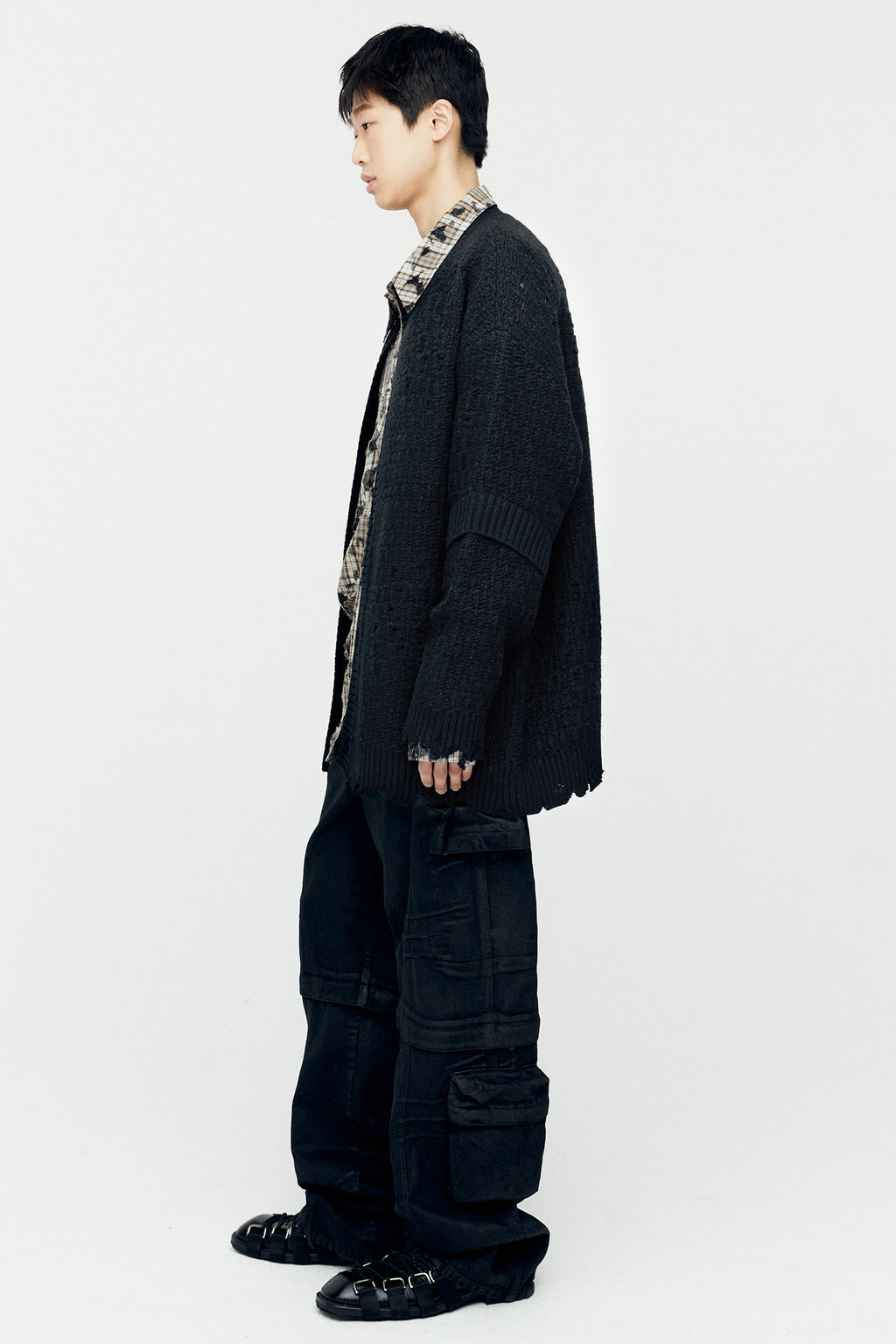 Andersson Bell - Roghen Wool Long Cardigan (Black) product image 3 | TRAB K-Fashion Australia
