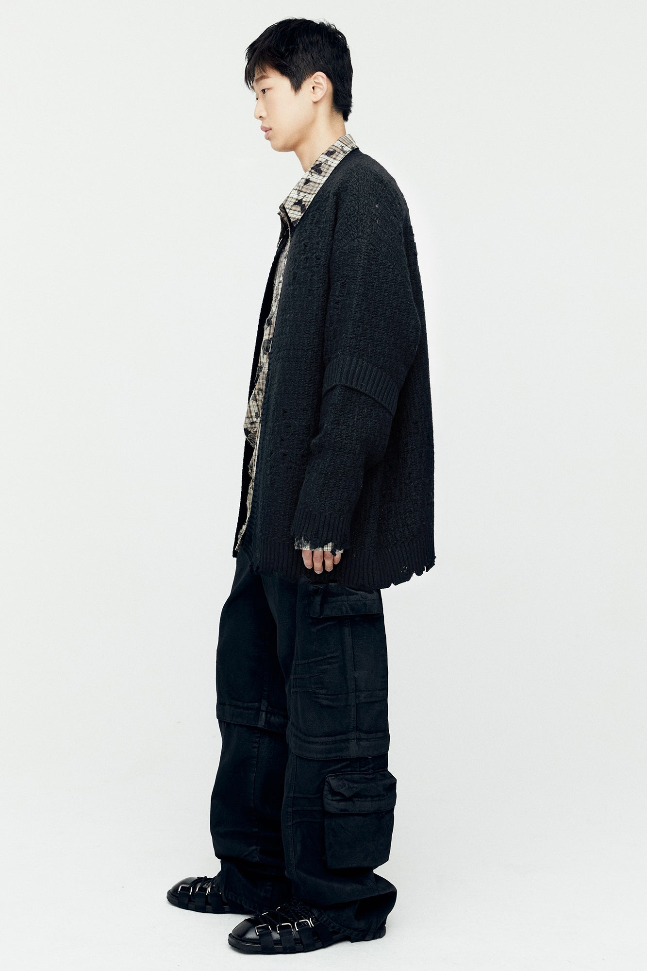 Andersson Bell - Roghen Wool Long Cardigan (Black) product image 3 | TRAB K-Fashion Australia