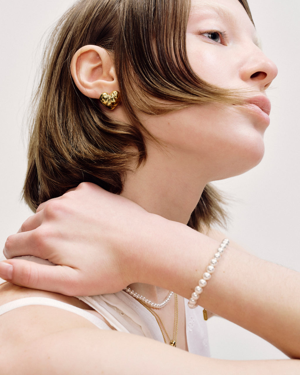 Numbering - Wavy Heart Stud Earrings #5127 product image 2 | TRAB K-Fashion Australia