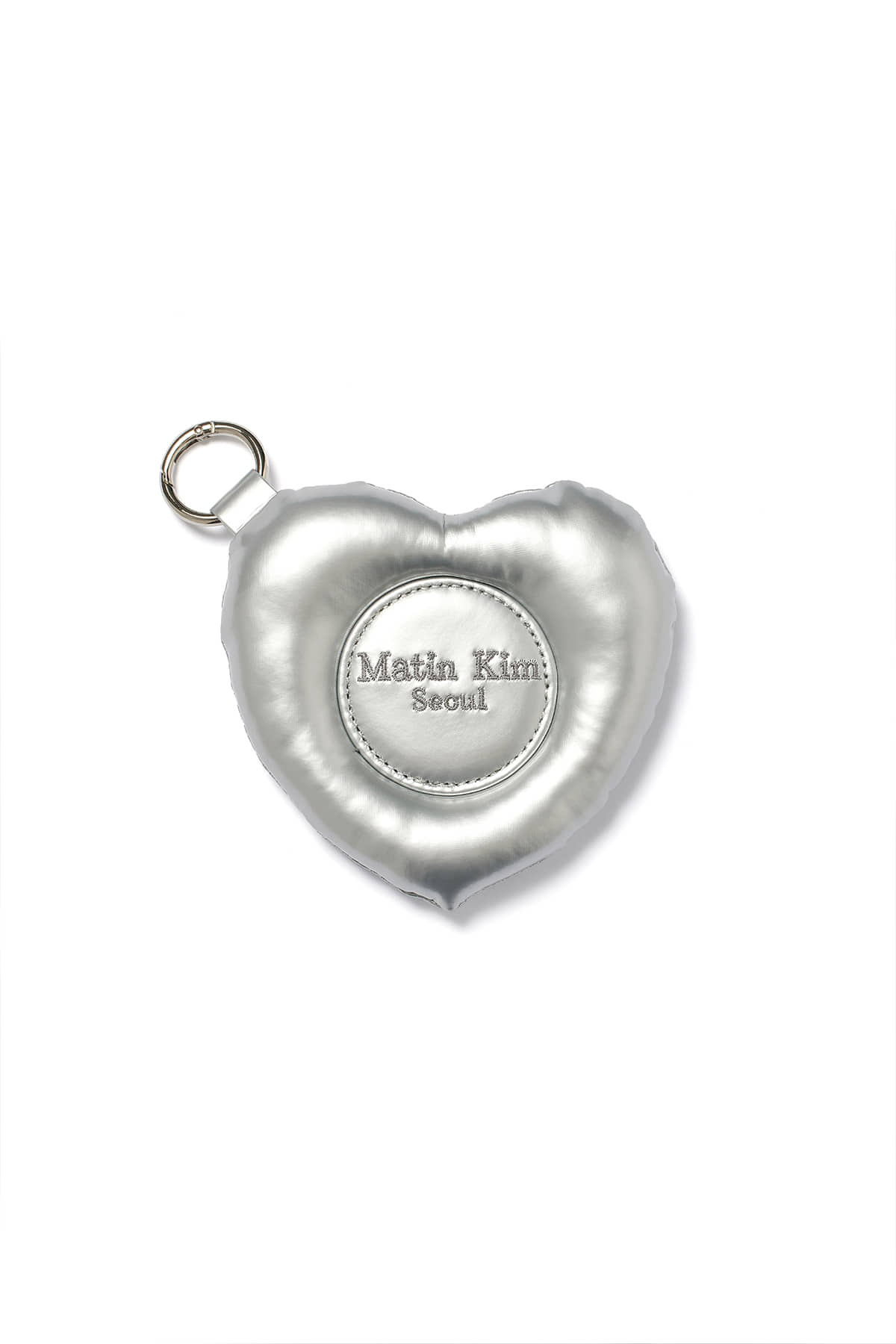 Matin Kim - Puffer Heart Mirror Keyring (Silver) product image 1 | TRAB K-Fashion Australia