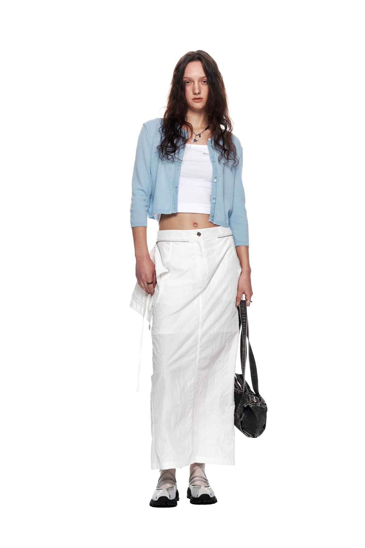 Matin Kim - Three Quarter Sleeve Round Cardigan (Sky) product image 9 | TRAB K-Fashion Australia