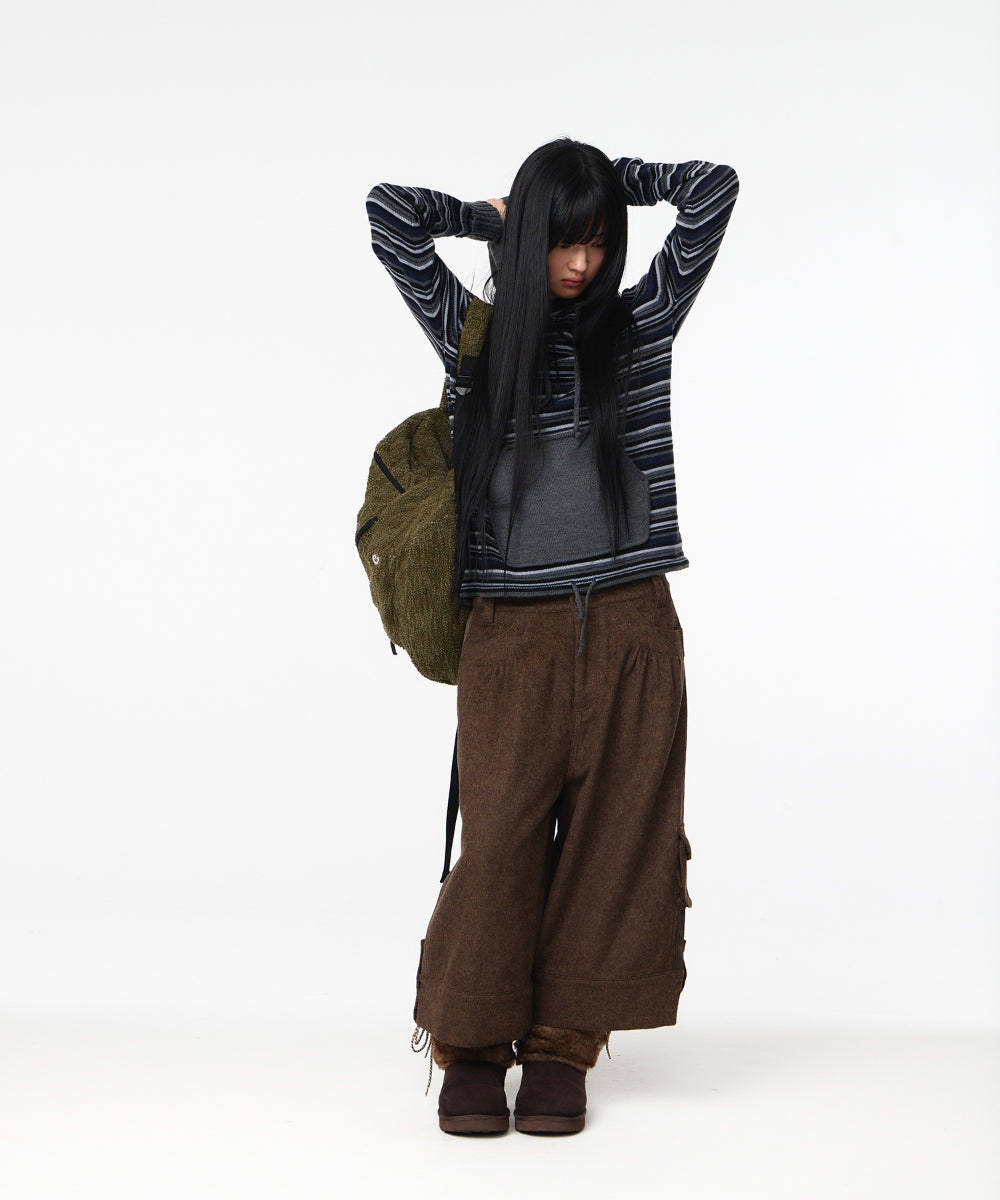 Coyseio - Side Panel Wide Pants (Brown) product image 2 | TRAB K-Fashion Australia