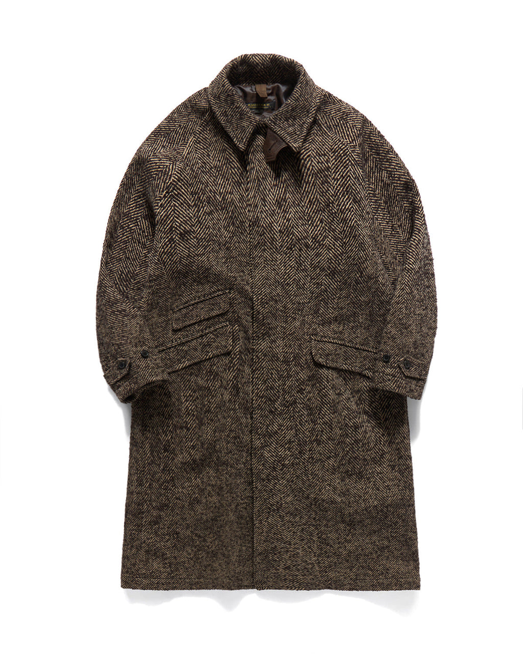 Eastlogue - Highland Balmacaan Coat (D.brown Herringbone Wool) product image 1 | TRAB K-Fashion Australia