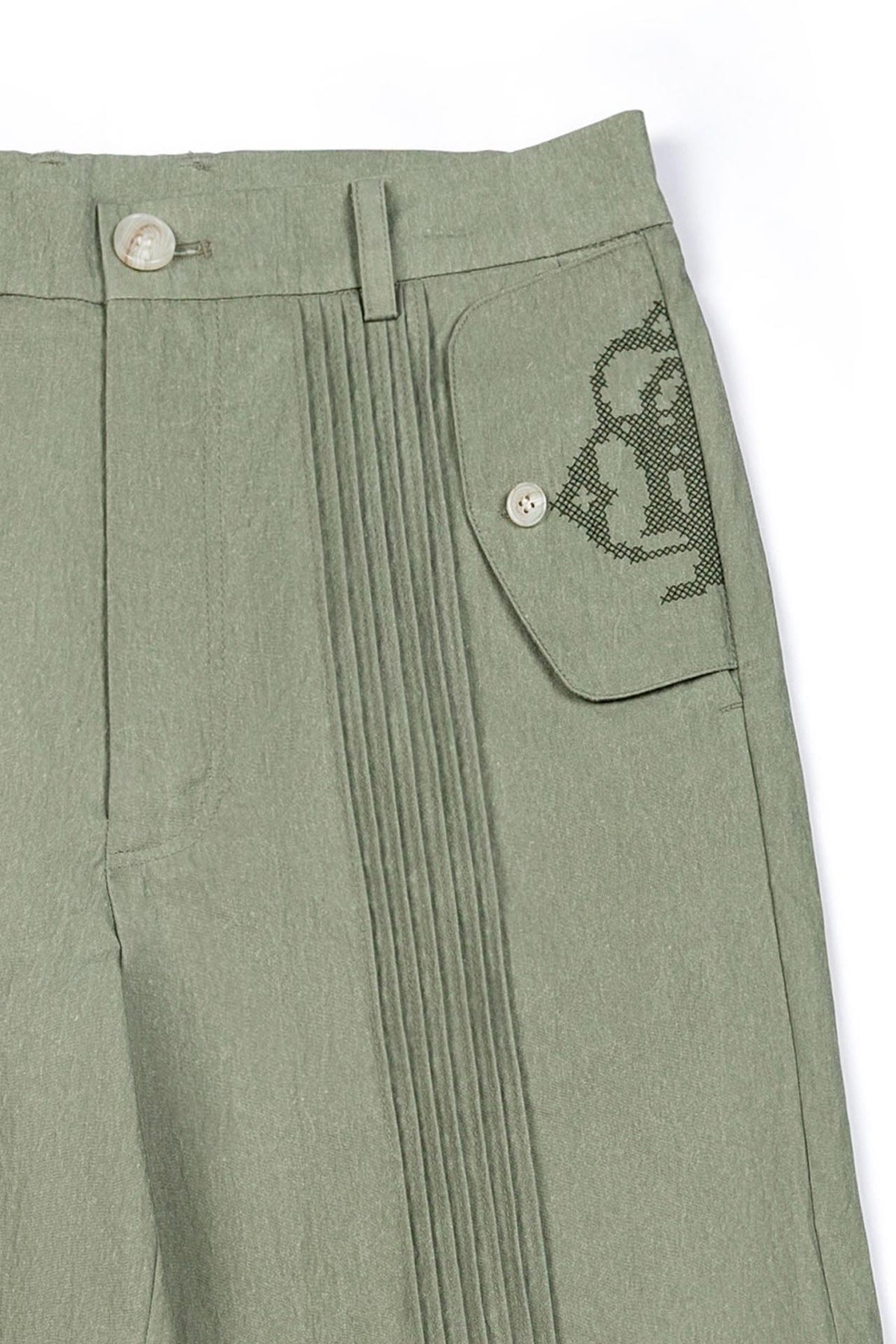 Ioedle - Vertical City Pintuck Shorts (Khaki) product image 4 | TRAB K-Fashion Australia